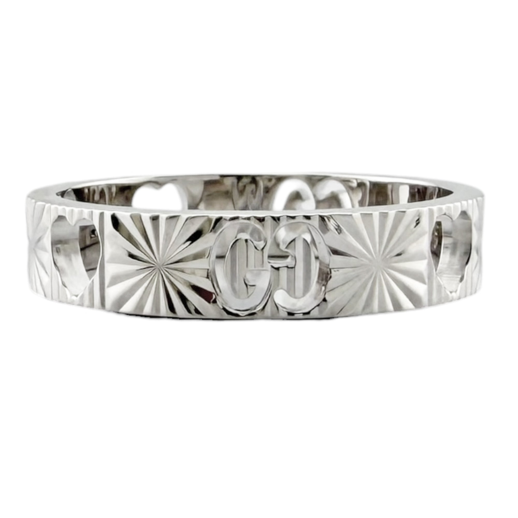 Gucci Silver White Gold (18K) Band Ring (Pre-Owned)