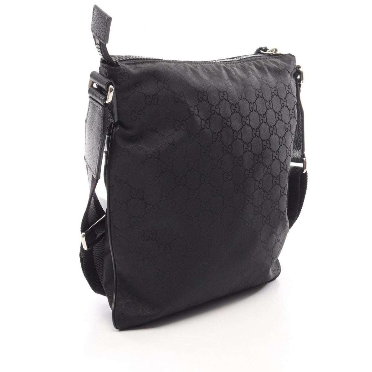 Gucci Black Canvas Leather Handbag Shoulder Bag (Pre-Owned)