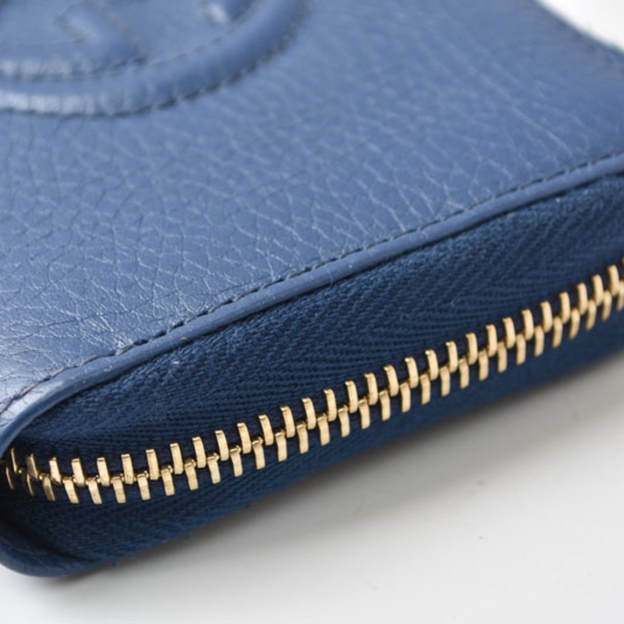 Gucci Blue Leather Coin Purse/Coin Case (Pre-Owned)