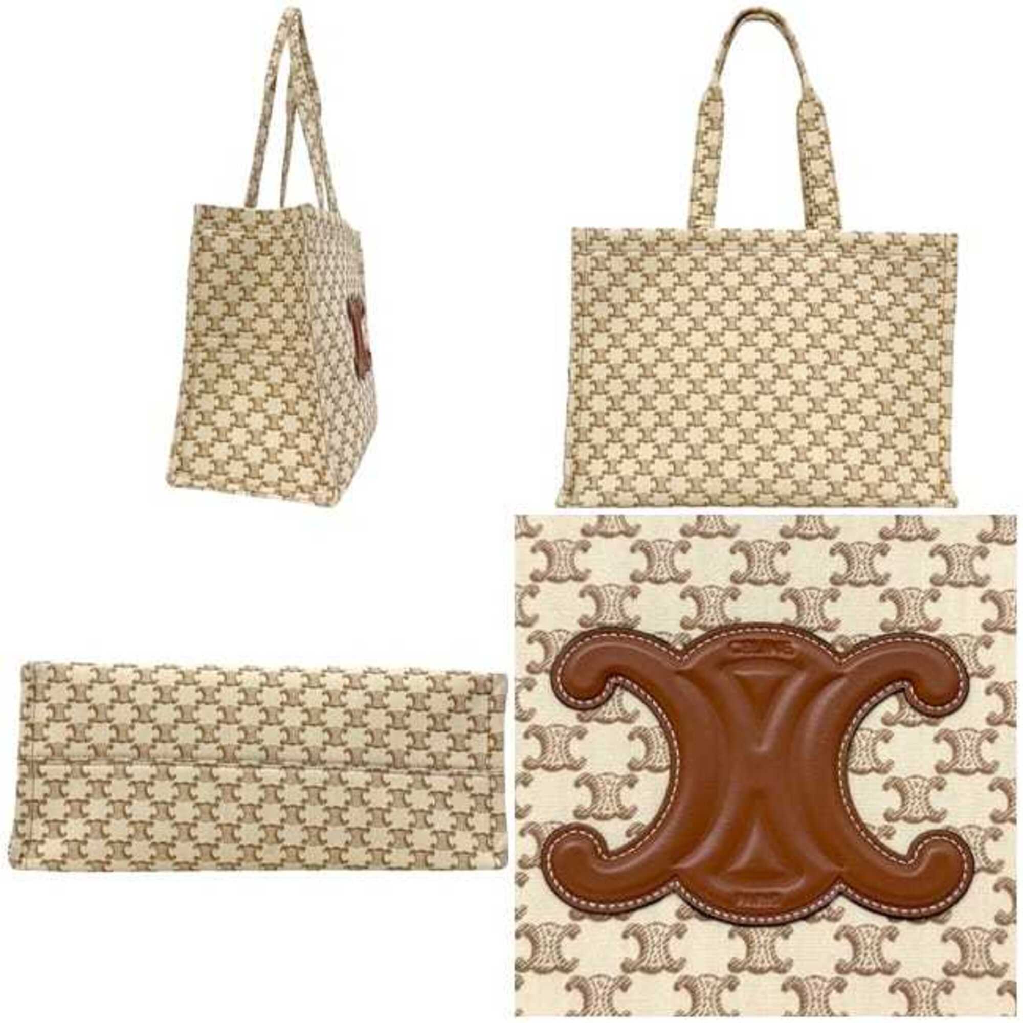 Celine Beige Brown Canvas Tote Bag (Pre-Owned)