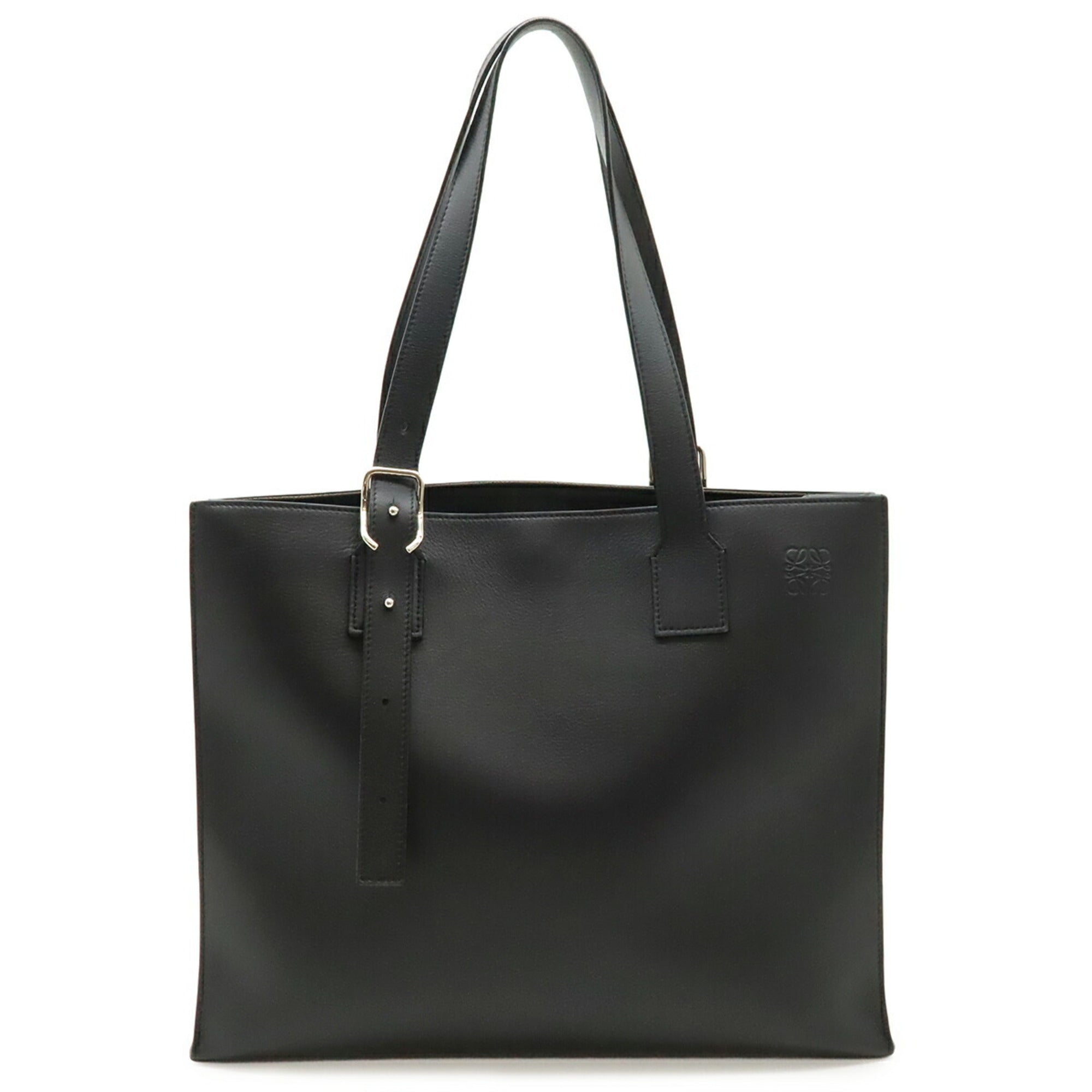 Loewe Black White Leather Shoulder Bag Tote Bag (Pre-Owned)