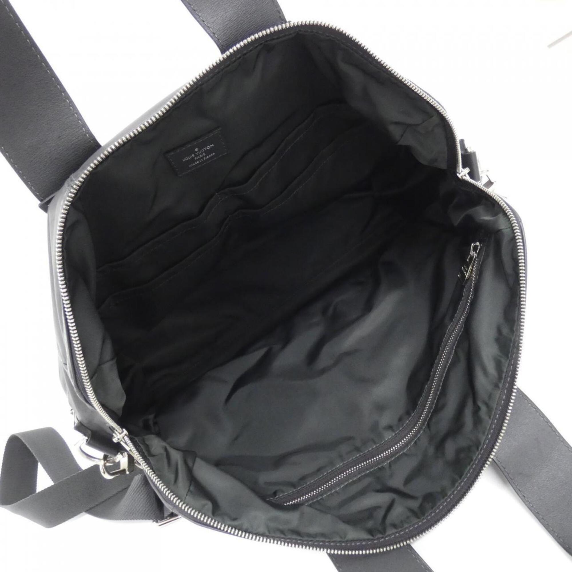 Louis Vuitton Dark Gray Gray Leather Boston Bag (Pre-Owned)