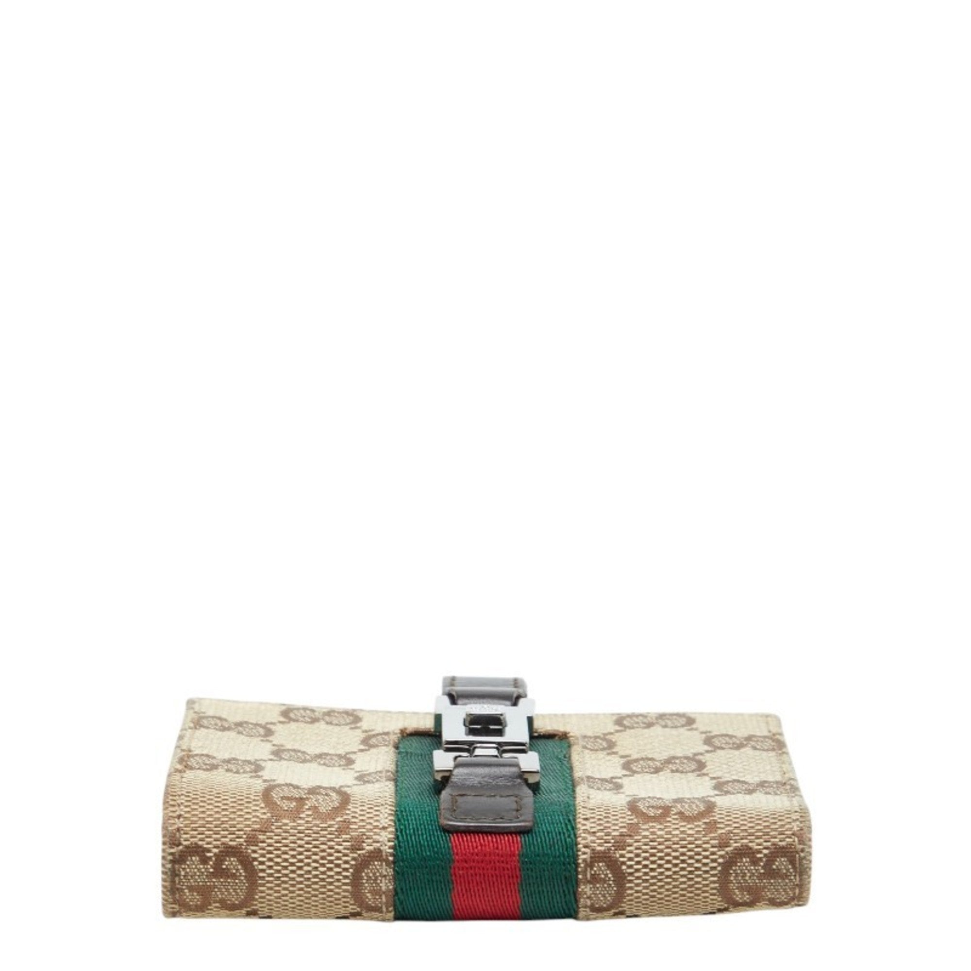 Gucci Beige Multi-Color Canvas Leather Wallet (Bi-Fold) (Pre-Owned)