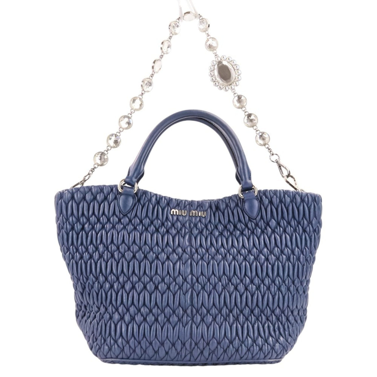 Miu Miu Blue Leather Handbag Shoulder Bag (Pre-Owned)