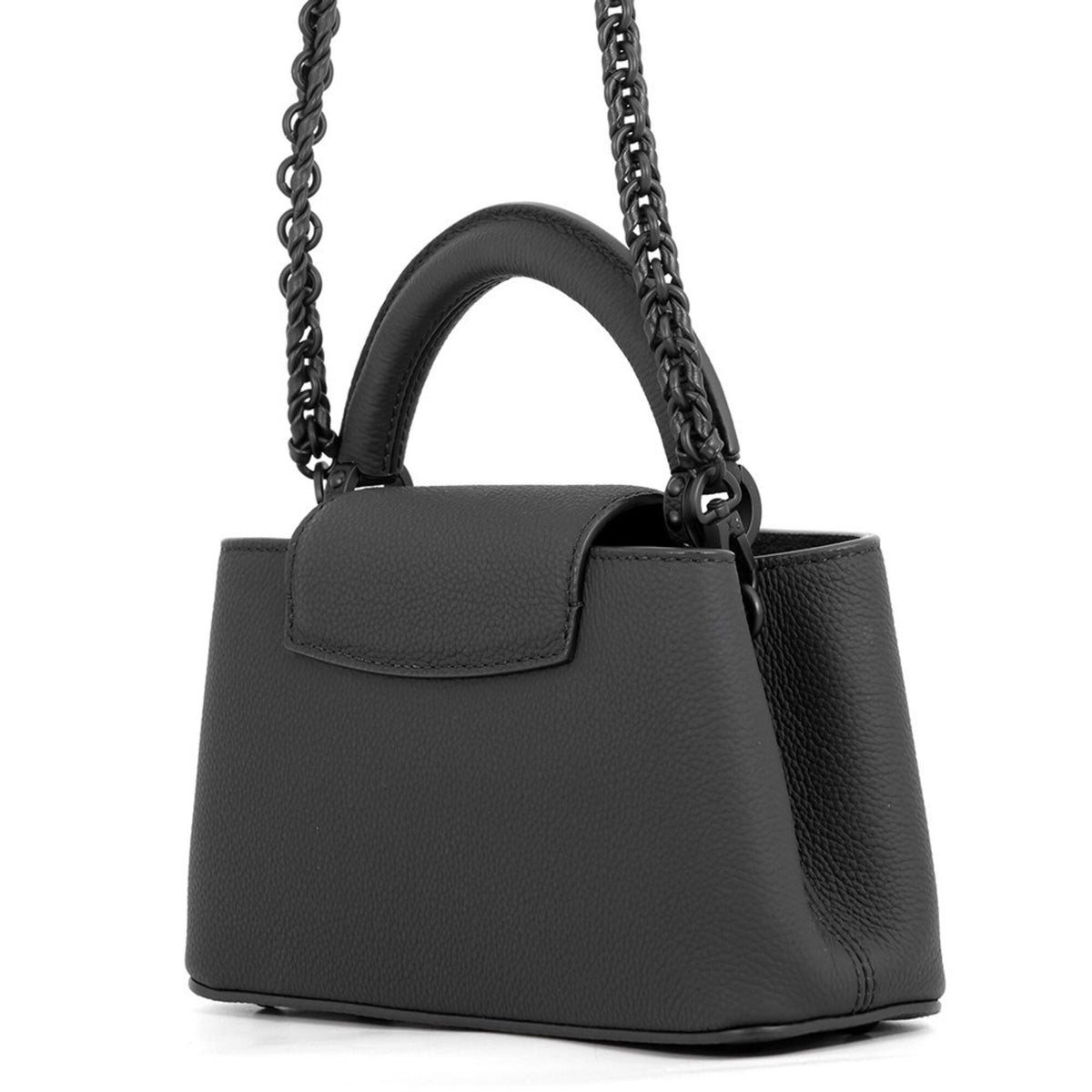 Louis Vuitton Black Leather Handbag Shoulder Bag (Pre-Owned)
