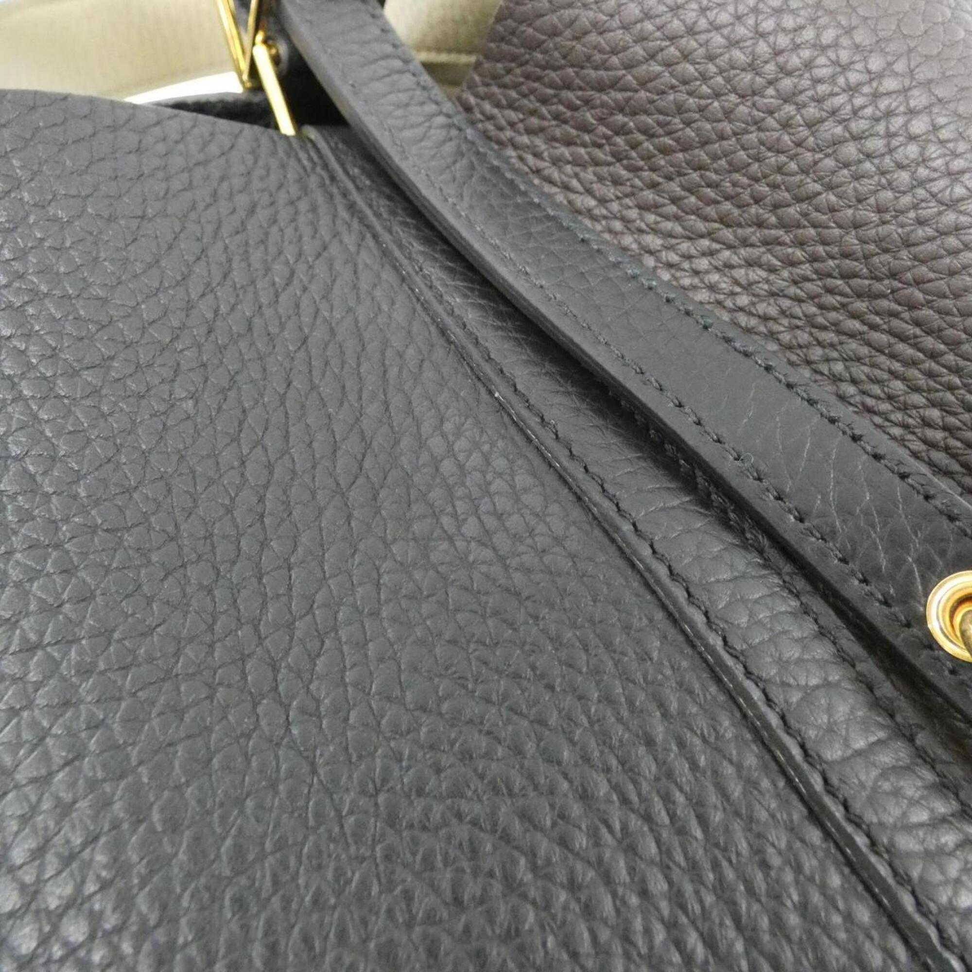 Hermes Black Taurillon Clemence Leather Handbag (Pre-Owned)