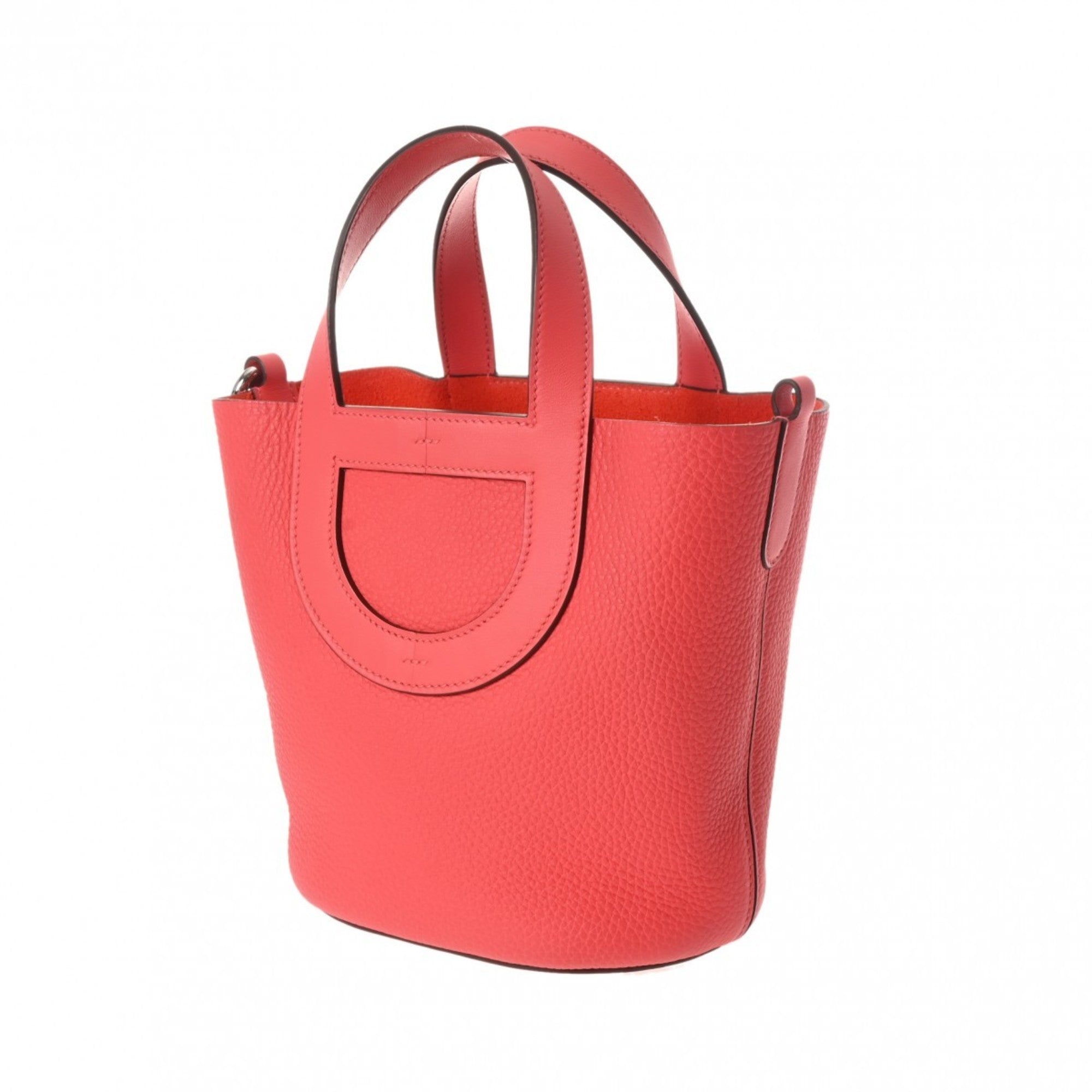 Hermes Orange Red Orange Taurillon Clemence Leather Handbag (Pre-Owned)