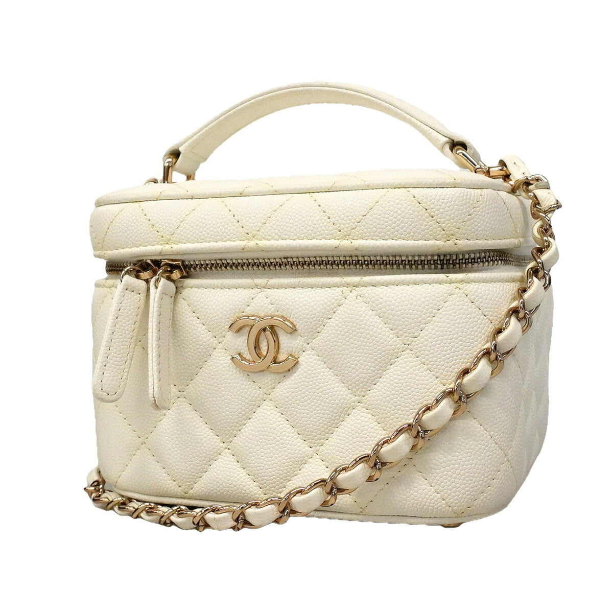 Chanel White Grained Calfskin Vanity Bag (Pre-Owned)