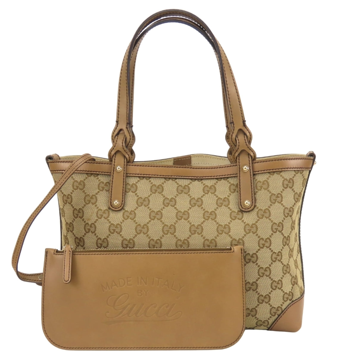 Gucci Brown Gg Canvas Pouch Tote Bag (Pre-Owned)