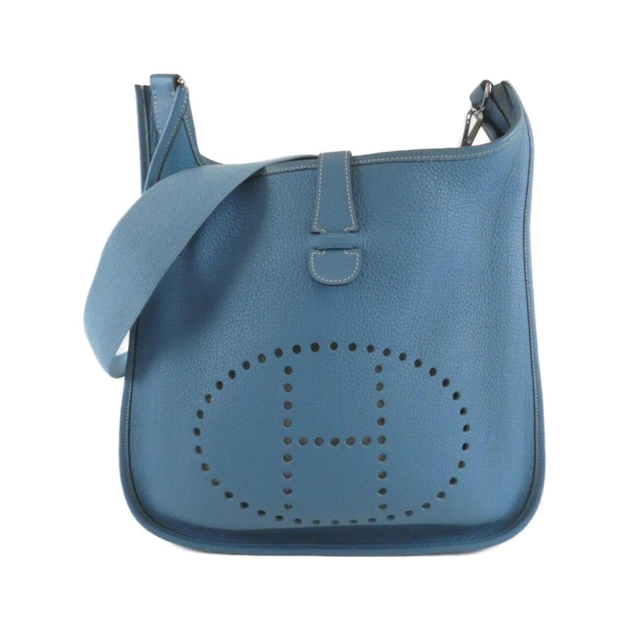 Hermes Blue Jean Taurillon Clemence Leather Shoulder Bag (Pre-Owned)