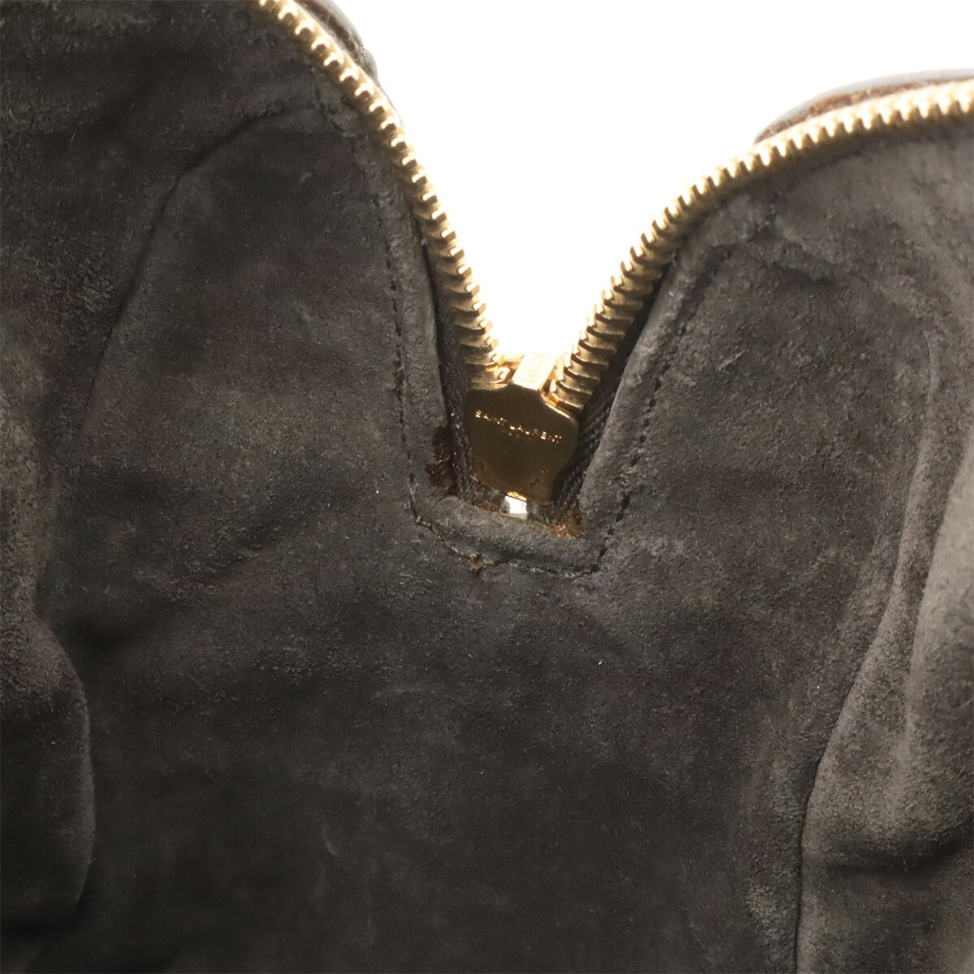 Yves Saint Laurent Gray Leather Handbag Shoulder Bag (Pre-Owned)