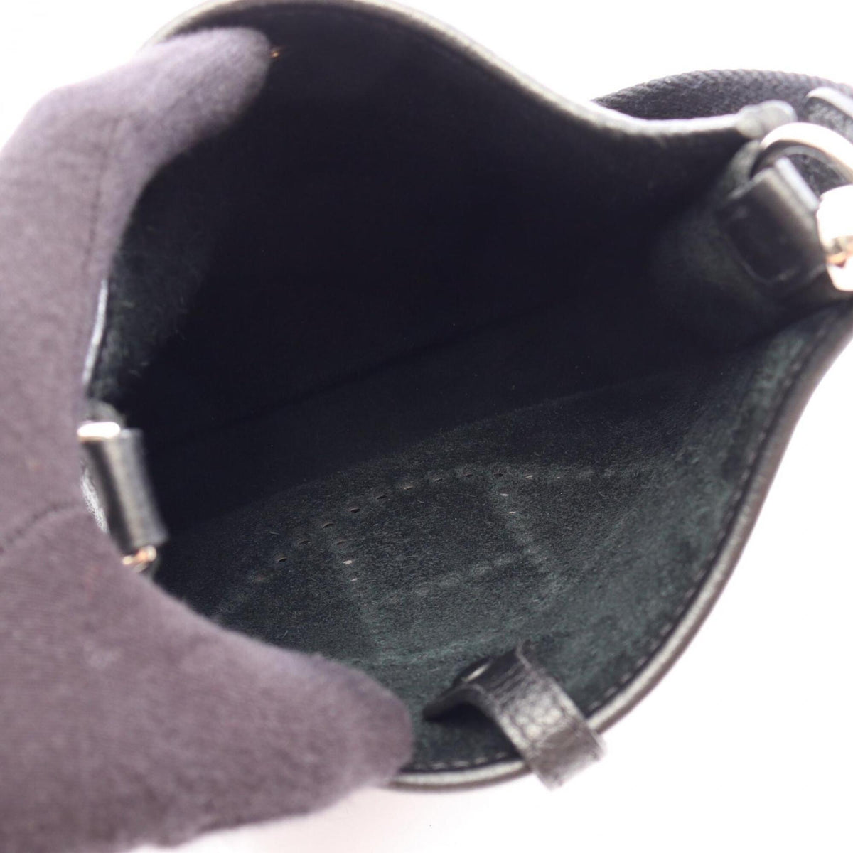 Hermes Black Taurillon Clemence Leather Leather Handbag Shoulder Bag (Pre-Owned)