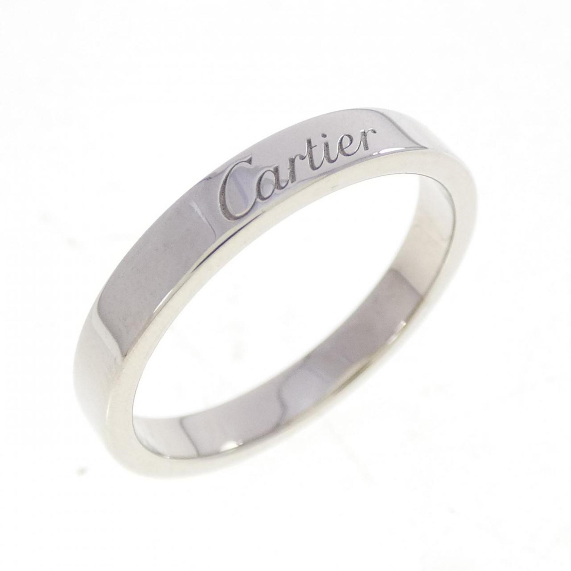 Cartier Silver Platinum 950 Band Ring (Pre-Owned)