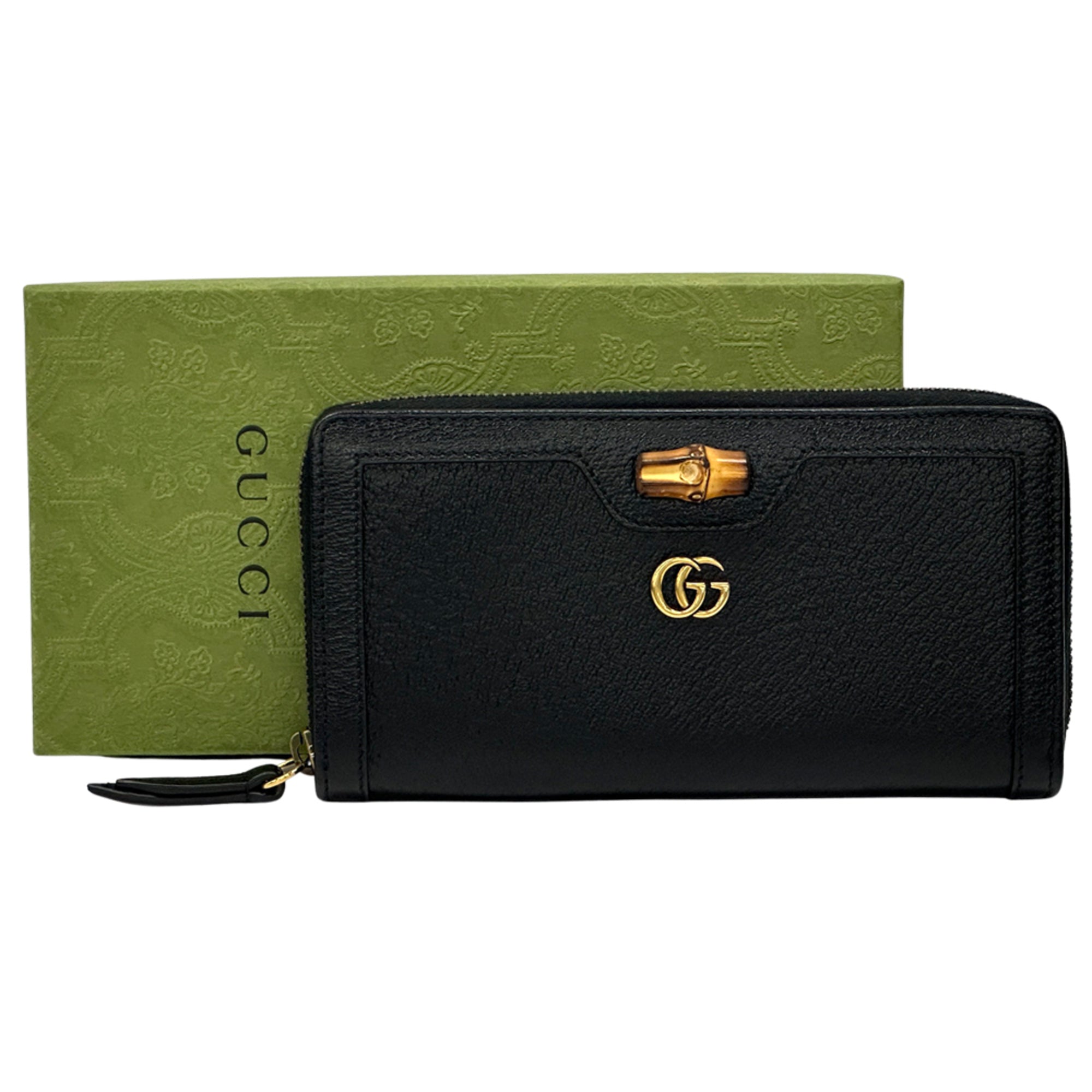 Gucci Black Leather Long Wallet (Bi-Fold) (Pre-Owned)