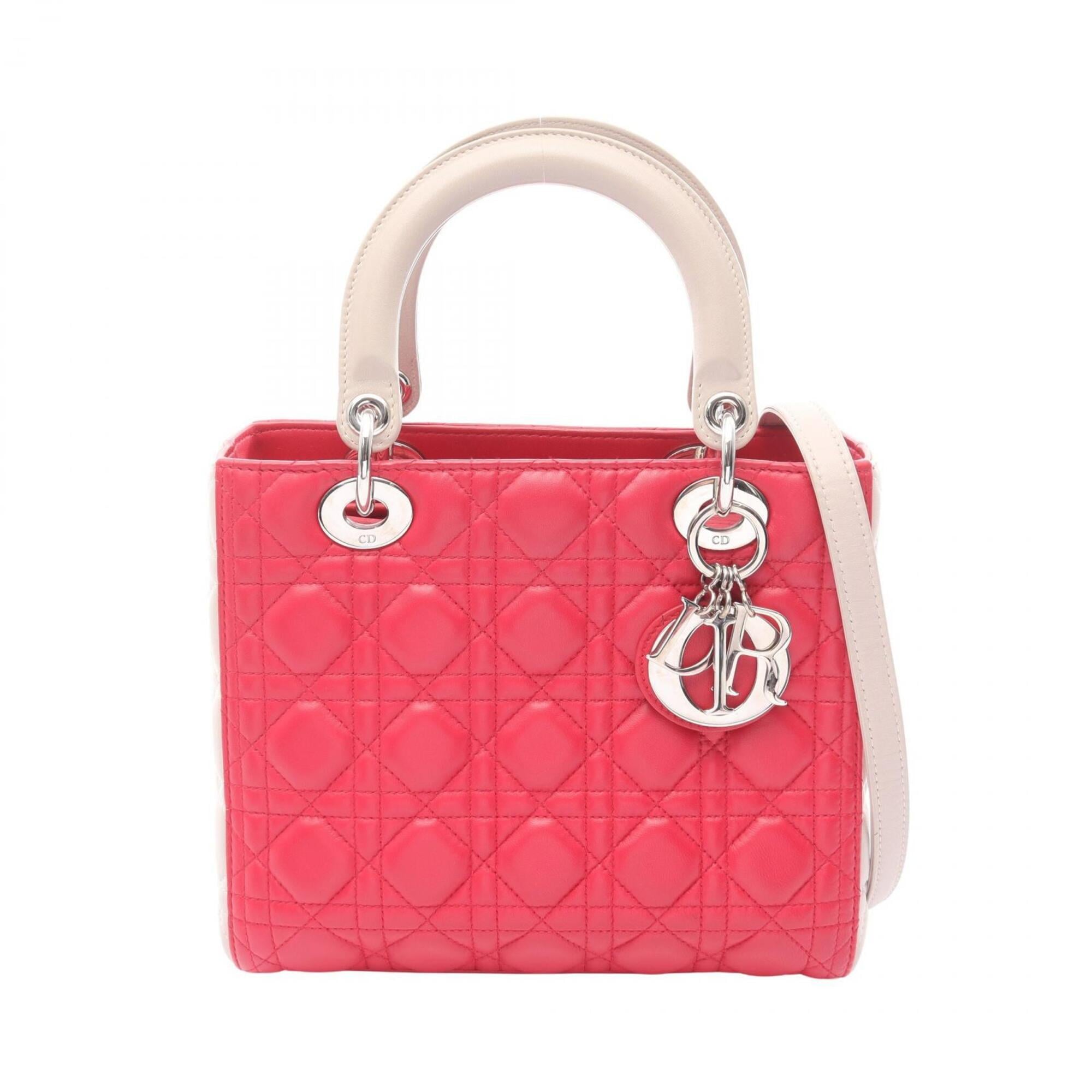 Christian Dior Gray Pink Leather Handbag (Pre-Owned)
