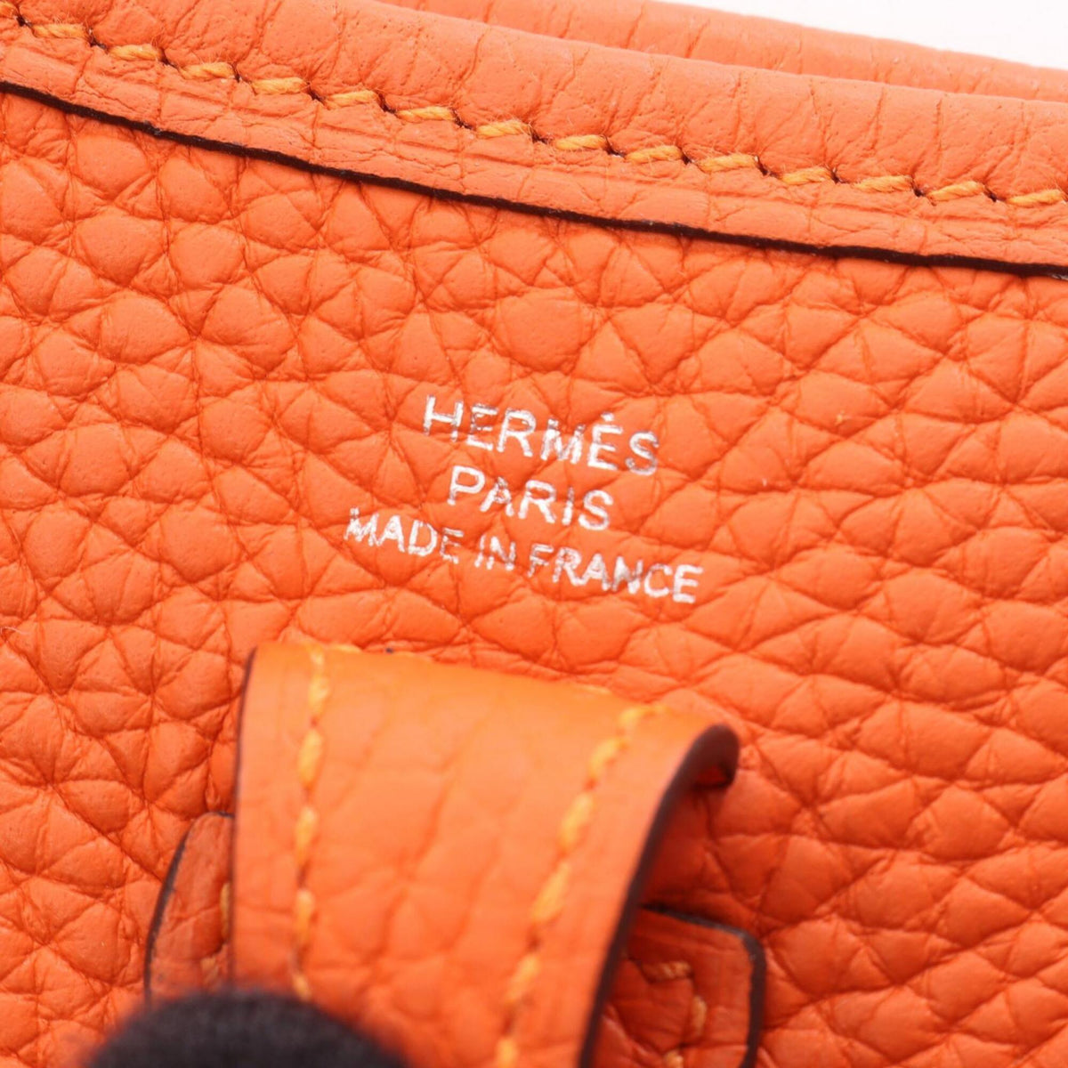 Hermes Orange Taurillon Clemence Leather Handbag Shoulder Bag (Pre-Owned)