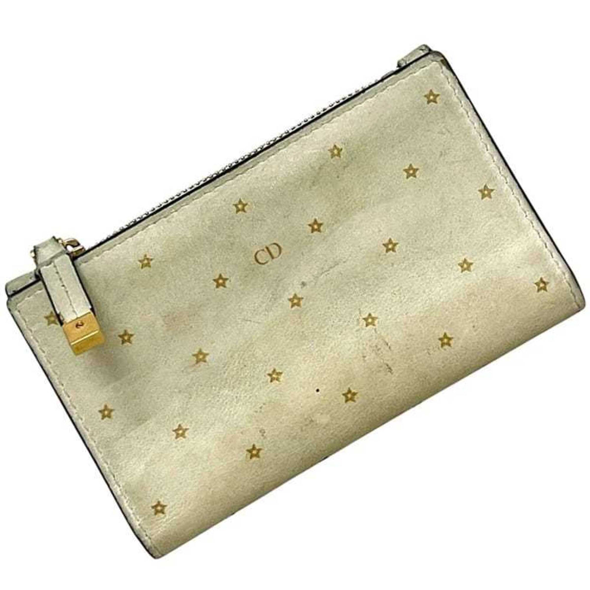 Christian Dior Beige Leather Wallet (Bi-Fold) (Pre-Owned)