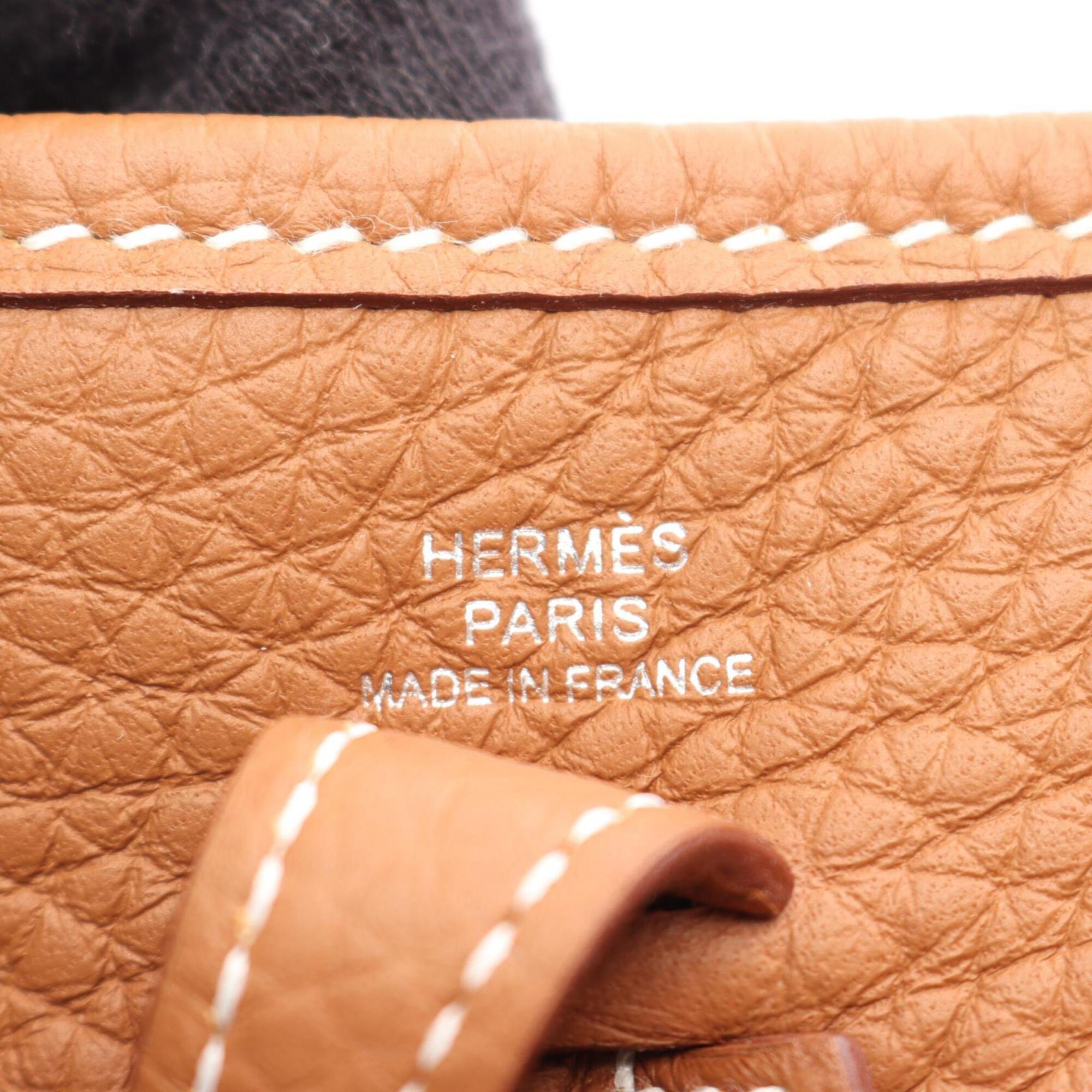 Hermes Brown Taurillon Clemence Leather Handbag Shoulder Bag (Pre-Owned)