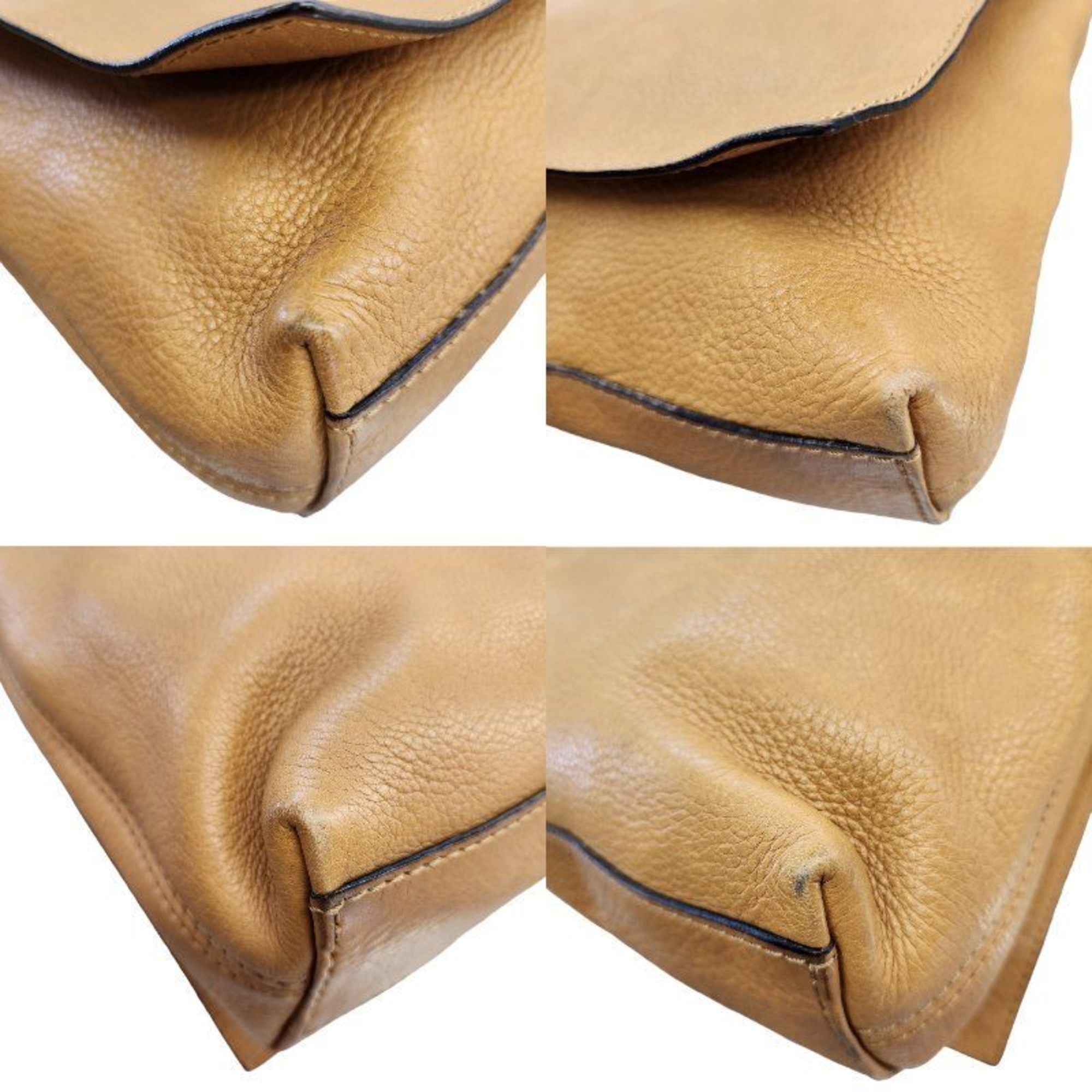 Celine Brown Yellow Leather Shoulder Bag (Pre-Owned)