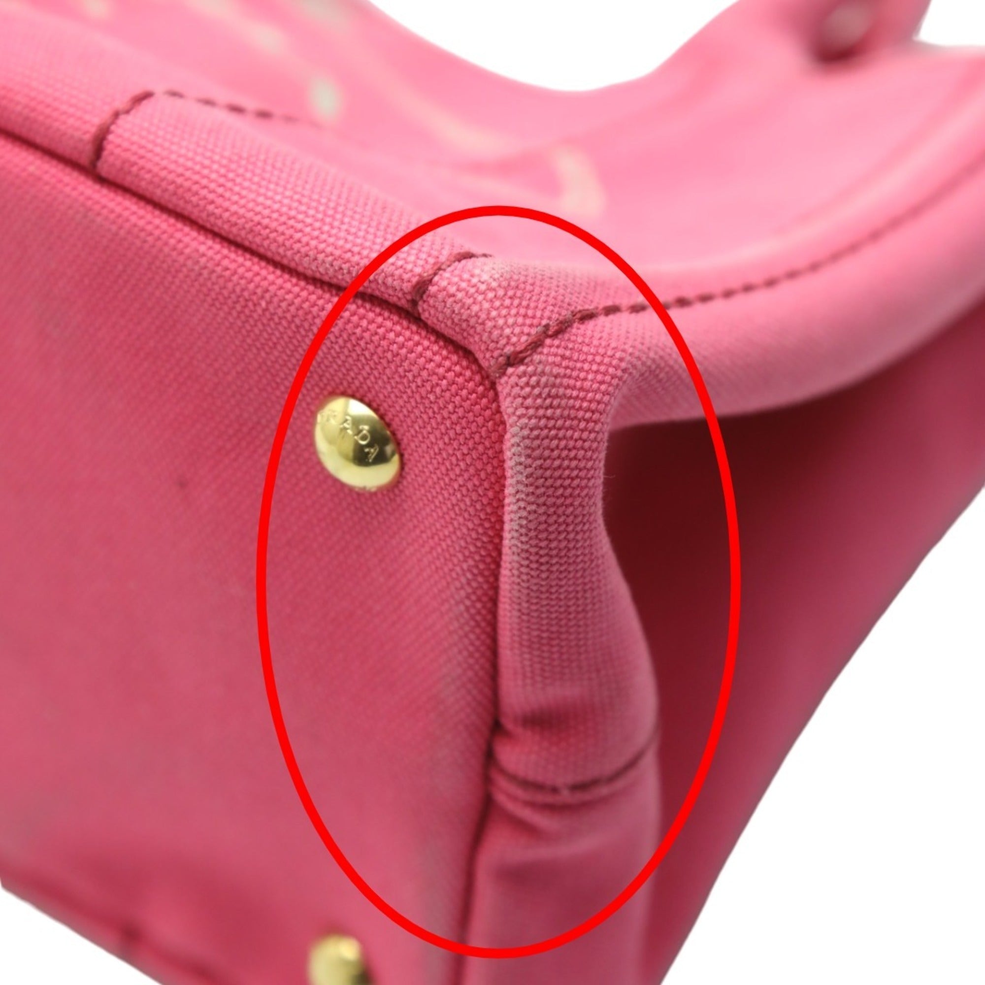 Prada Canapa Pink Cotton Canvas Tote Bag (Pre-Owned)