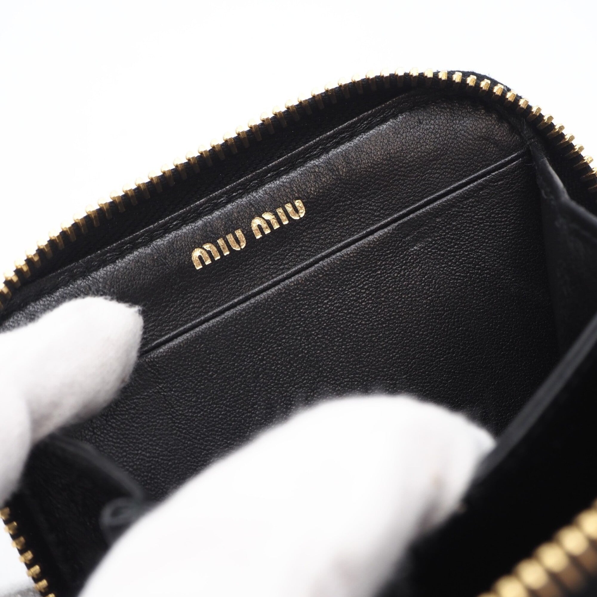 Miu Miu Matelasse Black Leather Coin Purse/Coin Case (Pre-Owned)