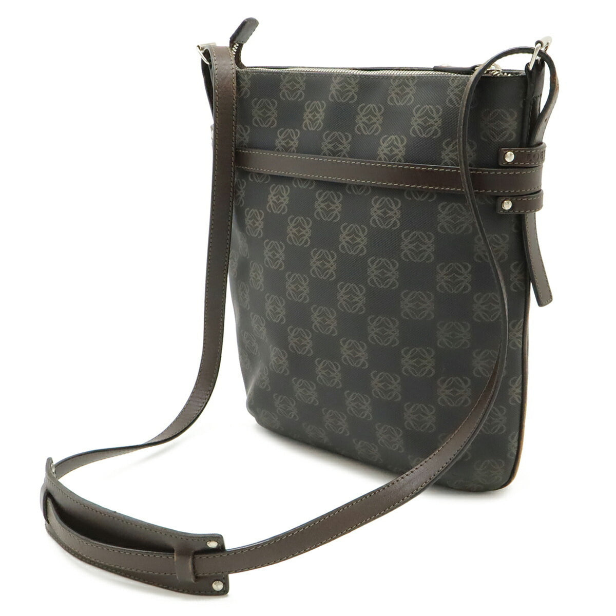 Loewe Black Dark Brown Leather Shoulder Bag (Pre-Owned)