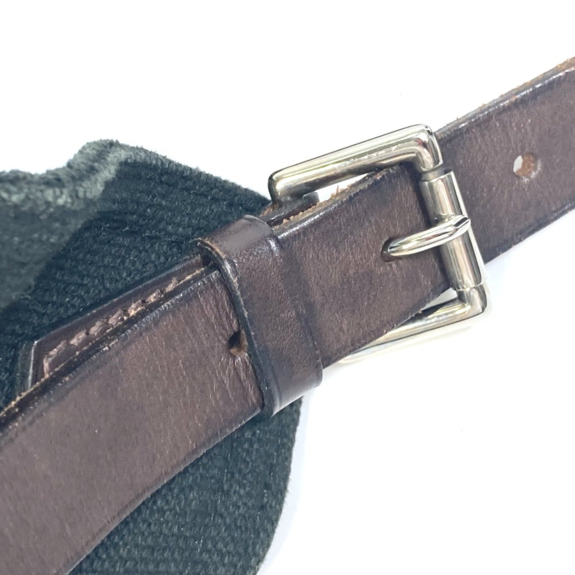 Hermes Marwari Black Canvas Leather Shoulder Bag Tote Bag (Pre-Owned)