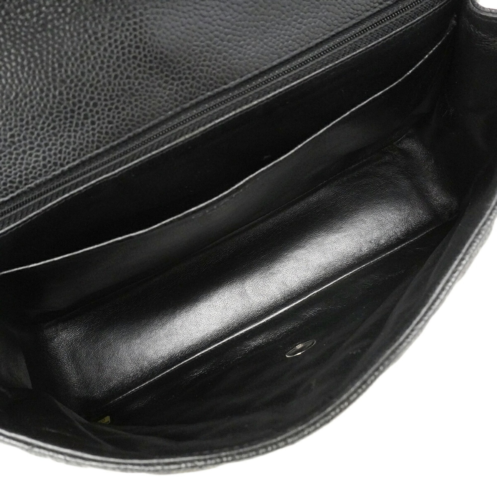 Chanel Black Grained Calfskin Shoulder Bag (Pre-Owned)