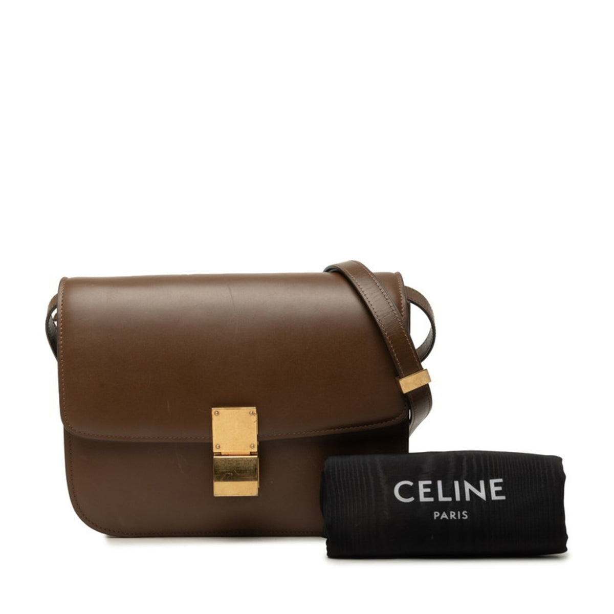 Celine Brown Leather Shoulder Bag (Pre-Owned)