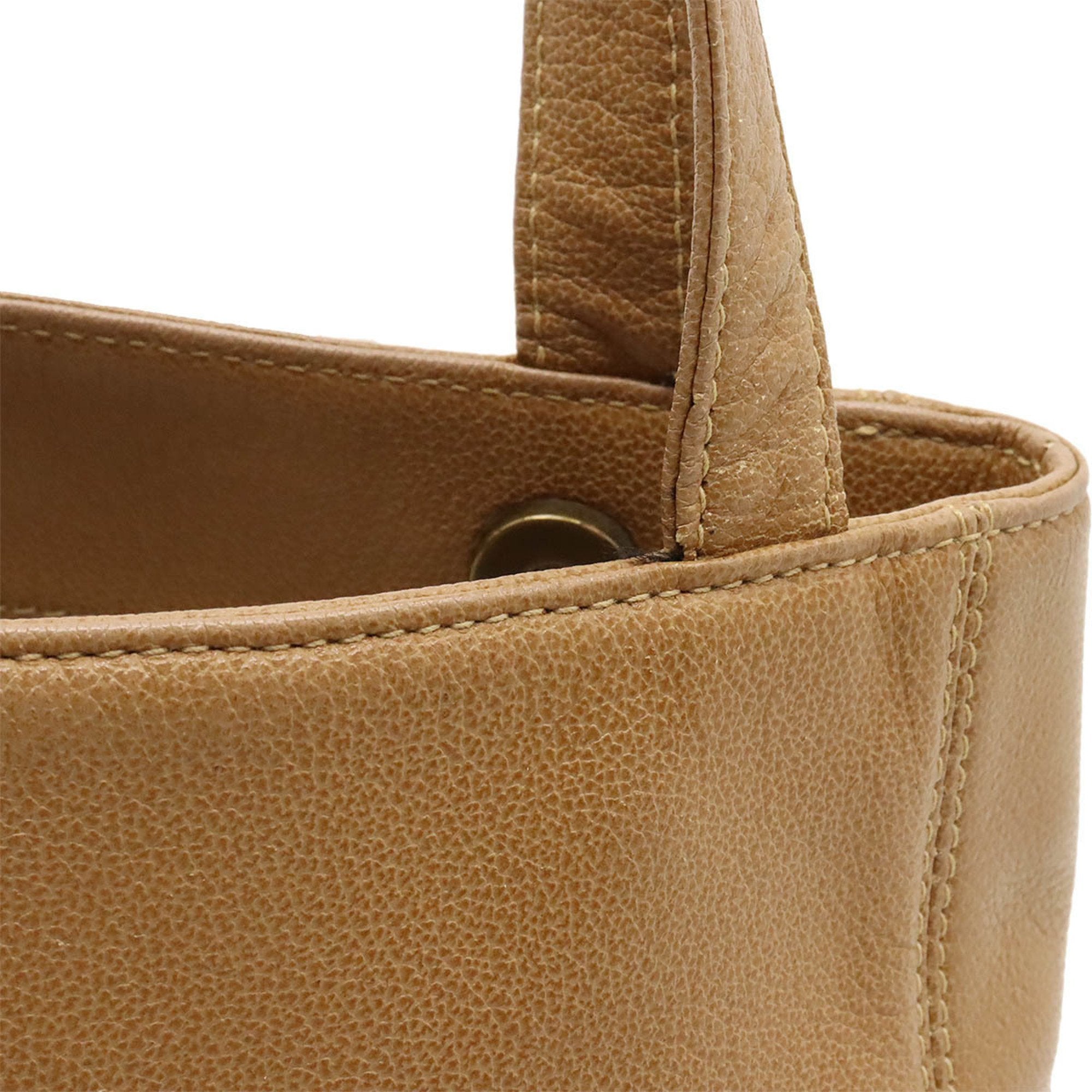 Chanel Camel Leather Shoulder Bag Tote Bag (Pre-Owned)