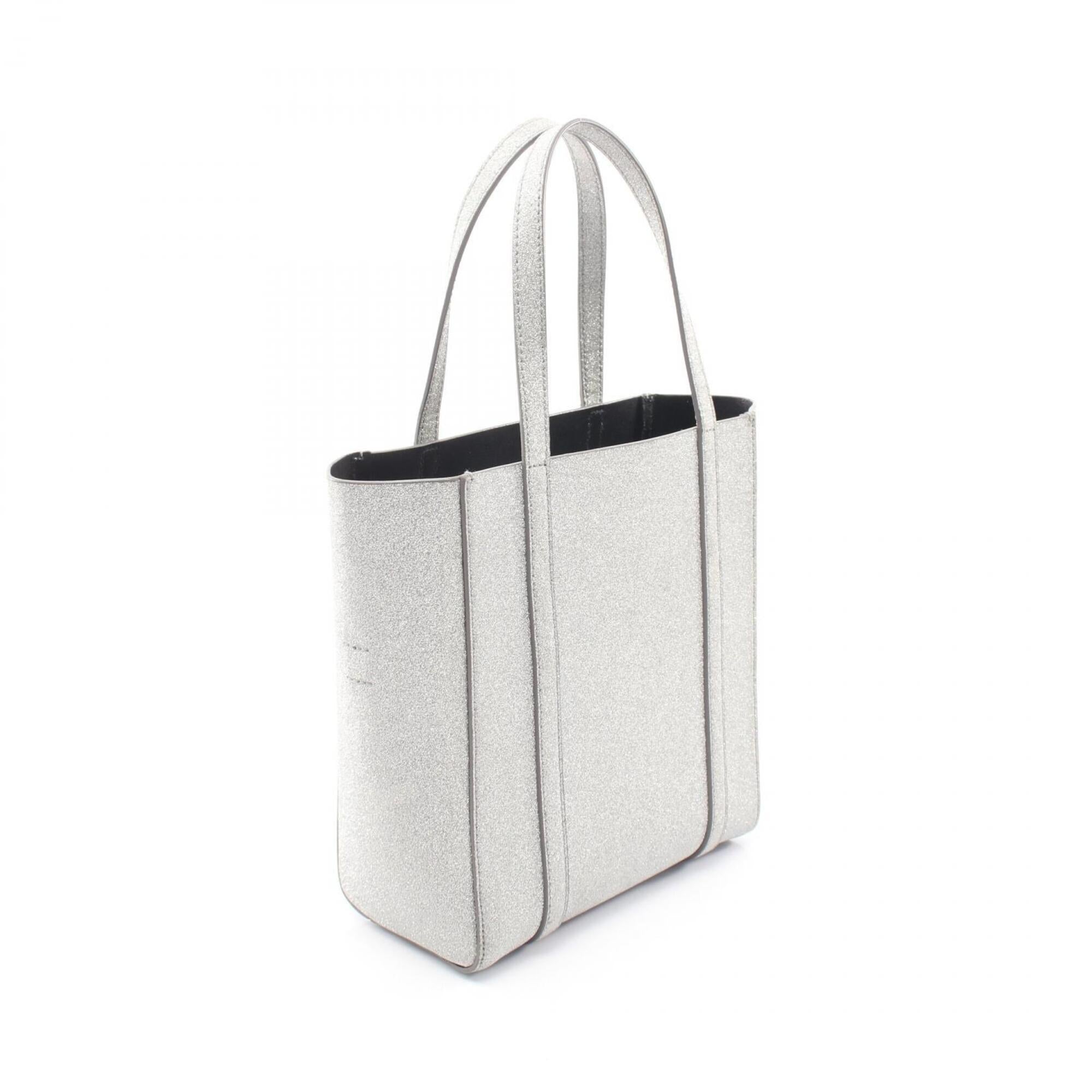 Balenciaga Silver Leather Handbag Tote Bag (Pre-Owned)