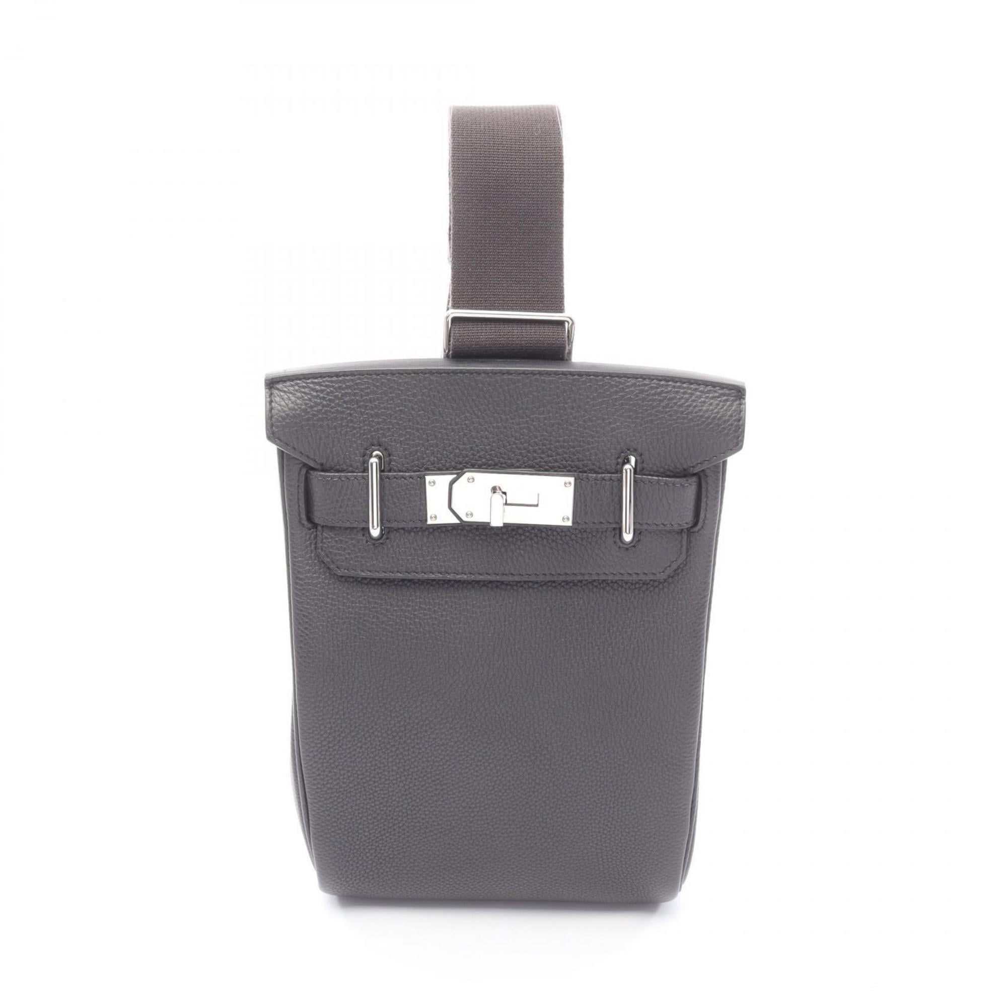 Hermes Gray Leather Togo Leather Fanny Pack (Pre-Owned)