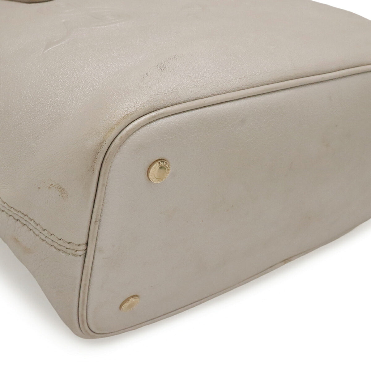 Bvlgari Champagne Silver Leather Handbag Shoulder Bag Tote Bag (Pre-Owned)