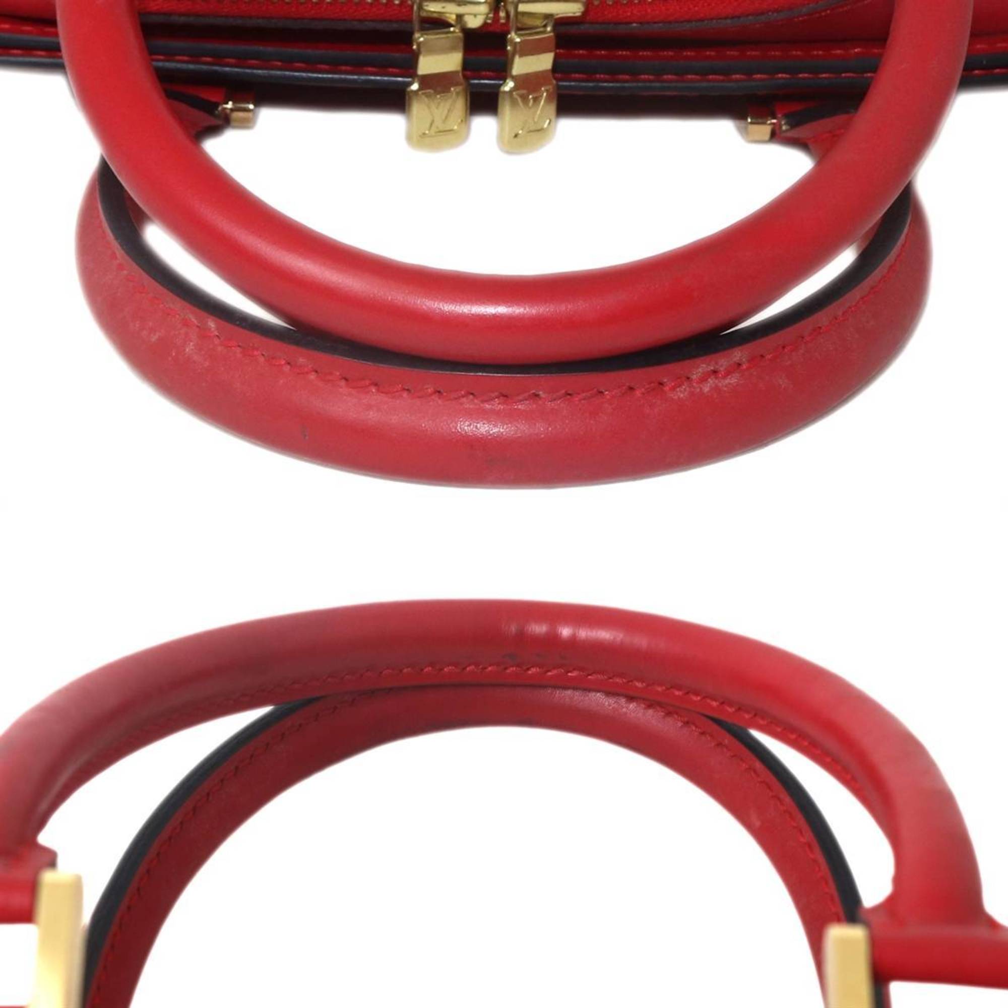 Louis Vuitton Red Color Leather Handbag (Pre-Owned)