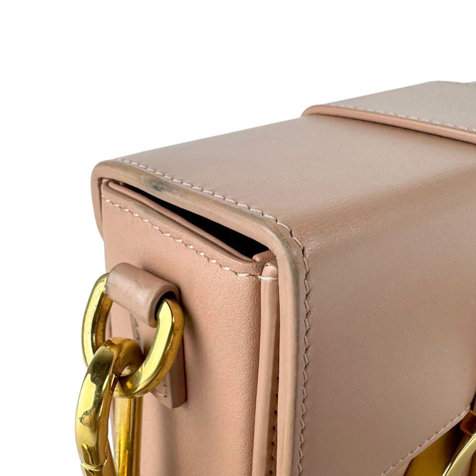 Christian Dior Pink Beige Leather Shoulder Bag (Pre-Owned)
