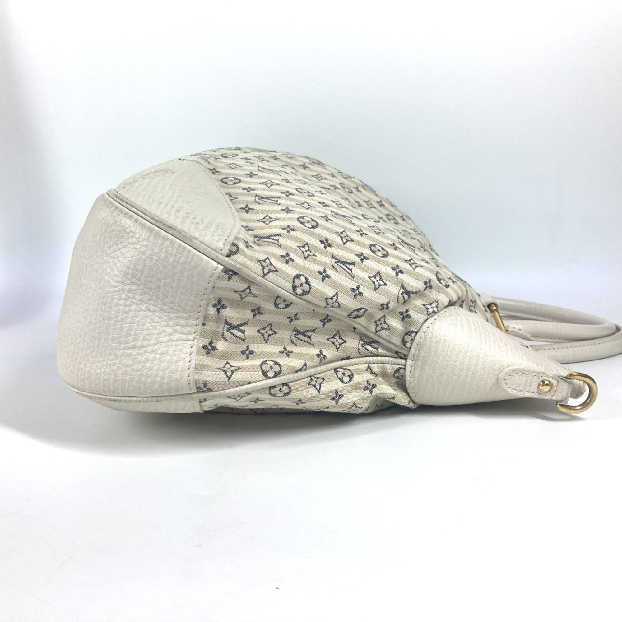 Louis Vuitton Blue White Monogram Mini Handbag Shoulder Bag Tote Bag (Pre-Owned)