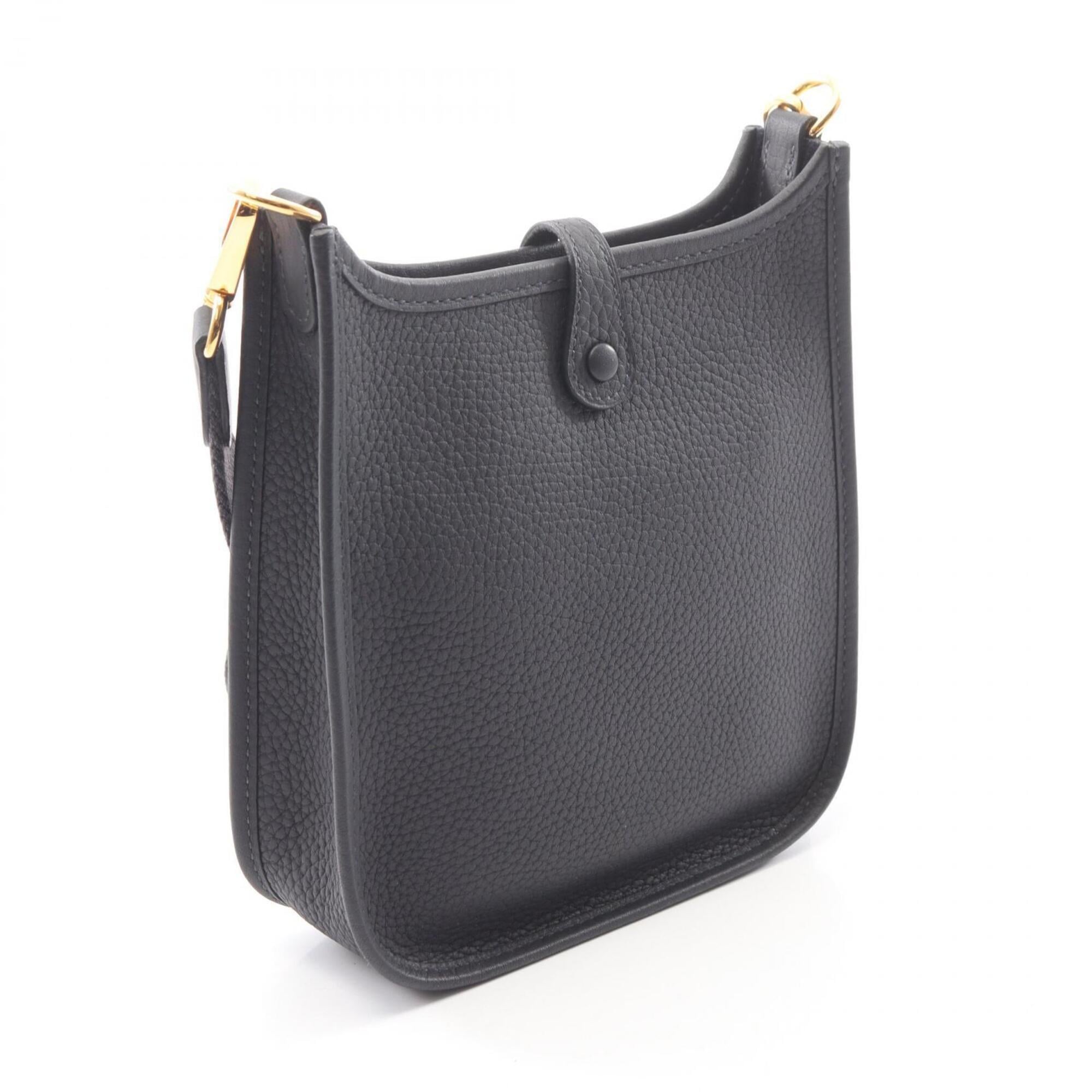Hermes Navy Taurillon Clemence Leather Handbag Shoulder Bag (Pre-Owned)