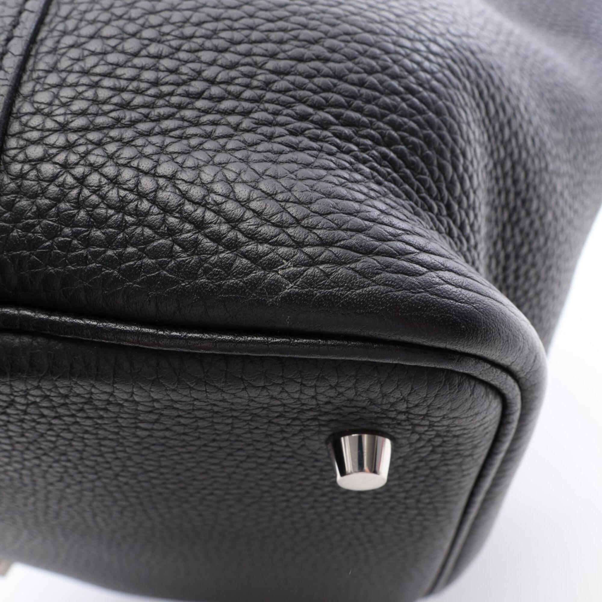 Hermes Black Taurillon Clemence Leather Handbag (Pre-Owned)