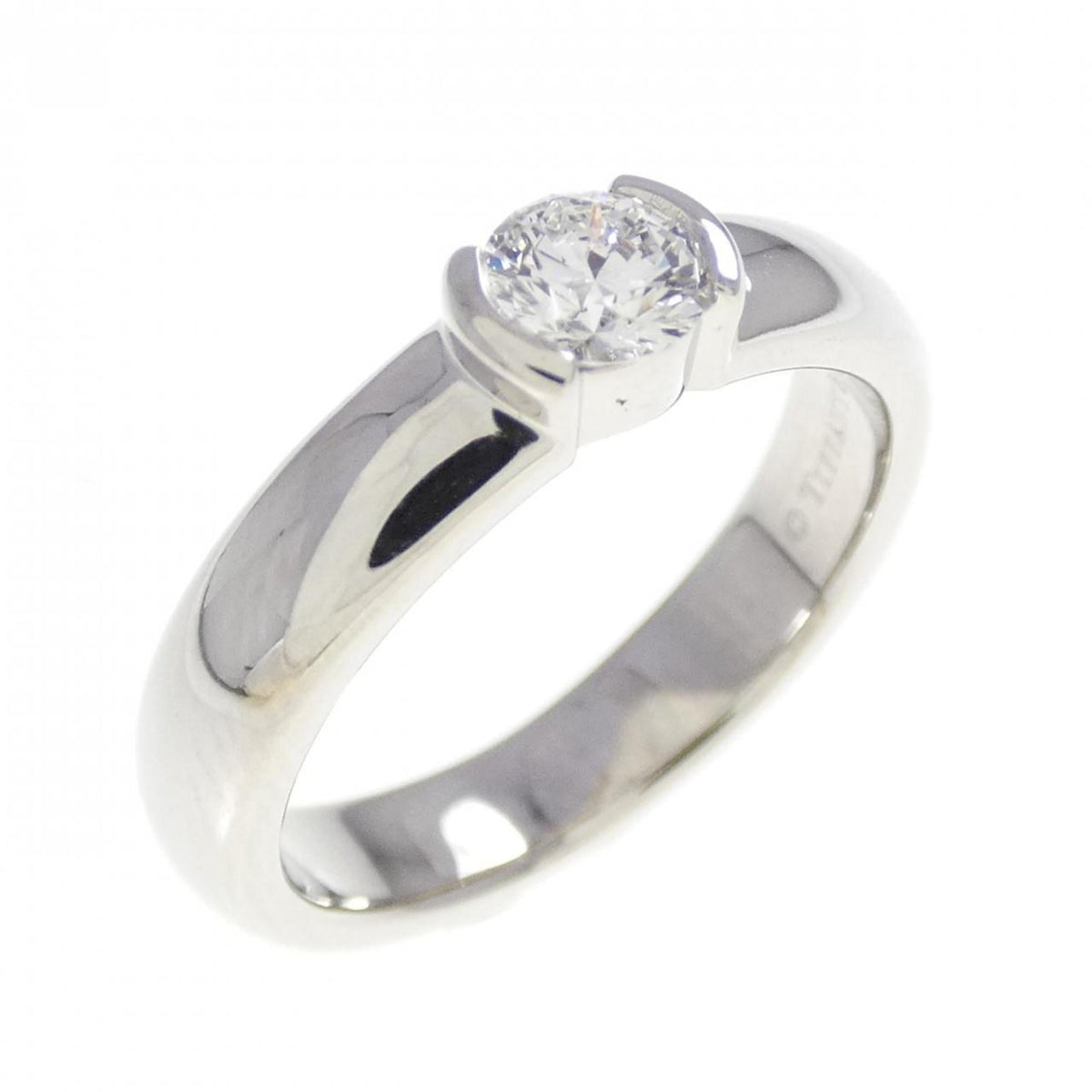 Tiffany Platinum Platinum 950 Band Ring (Pre-Owned)