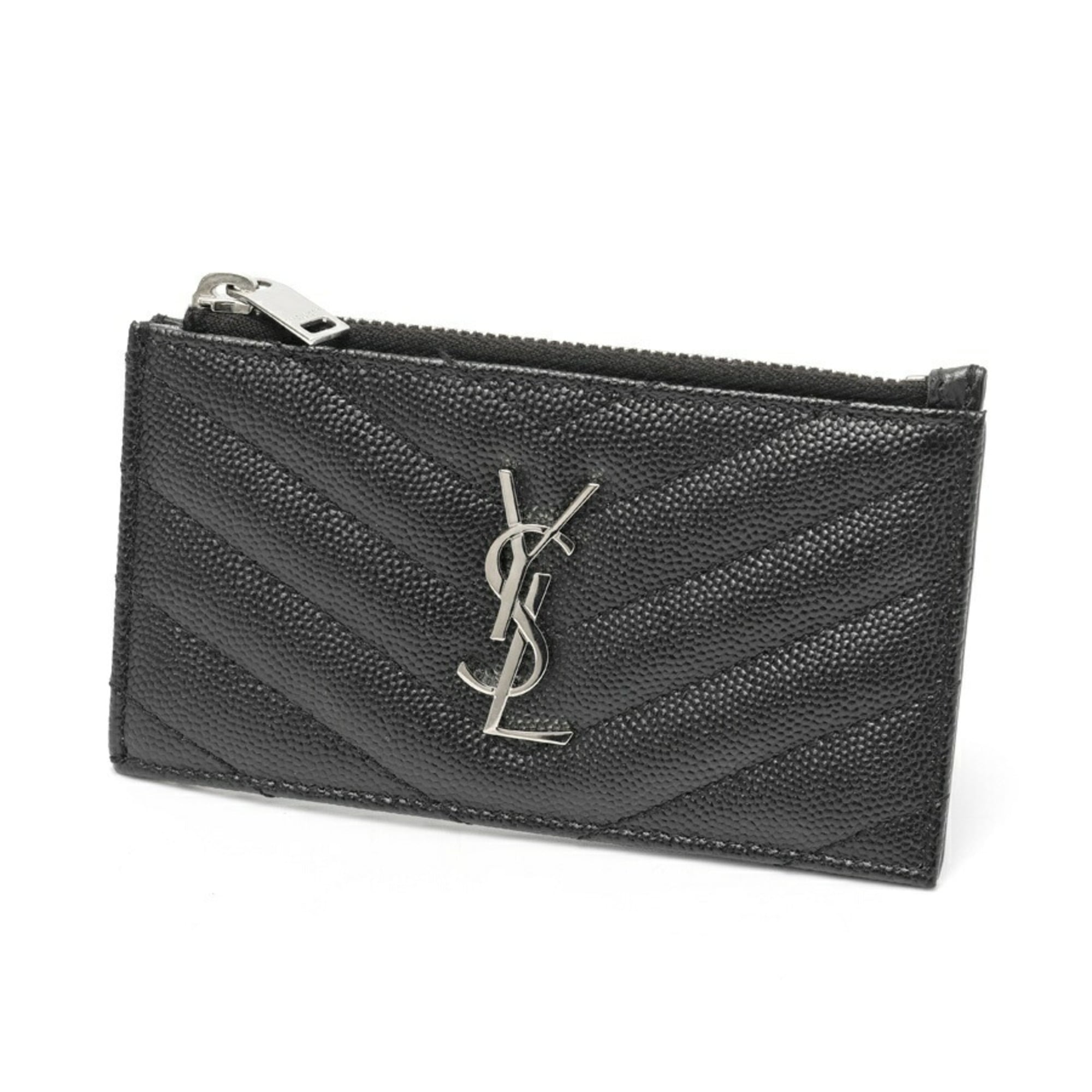 Saint Laurent Black Leather Coin Purse/Coin Case (Pre-Owned)