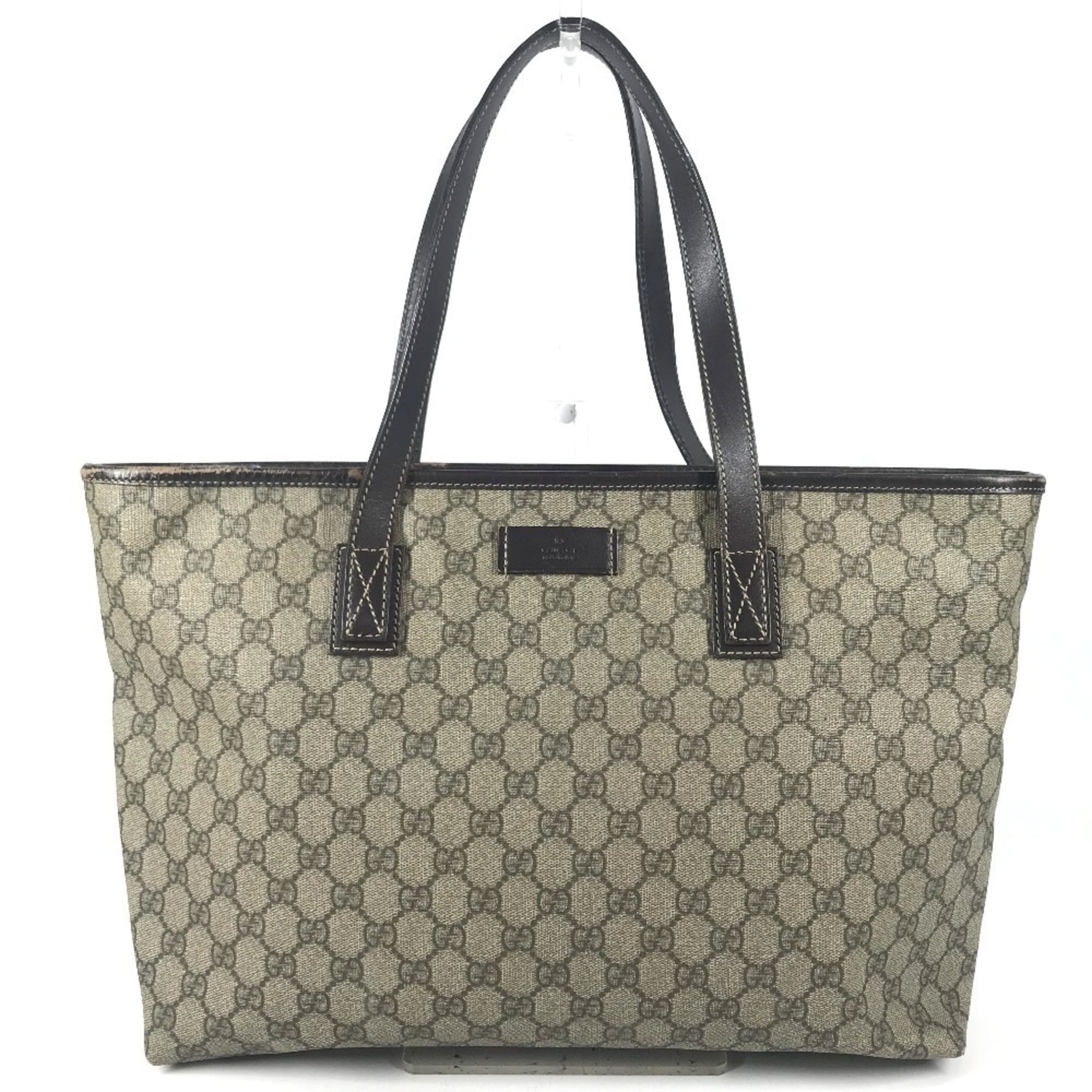 Gucci Beige Dark Brown Gg Supreme Shoulder Bag Tote Bag (Pre-Owned)
