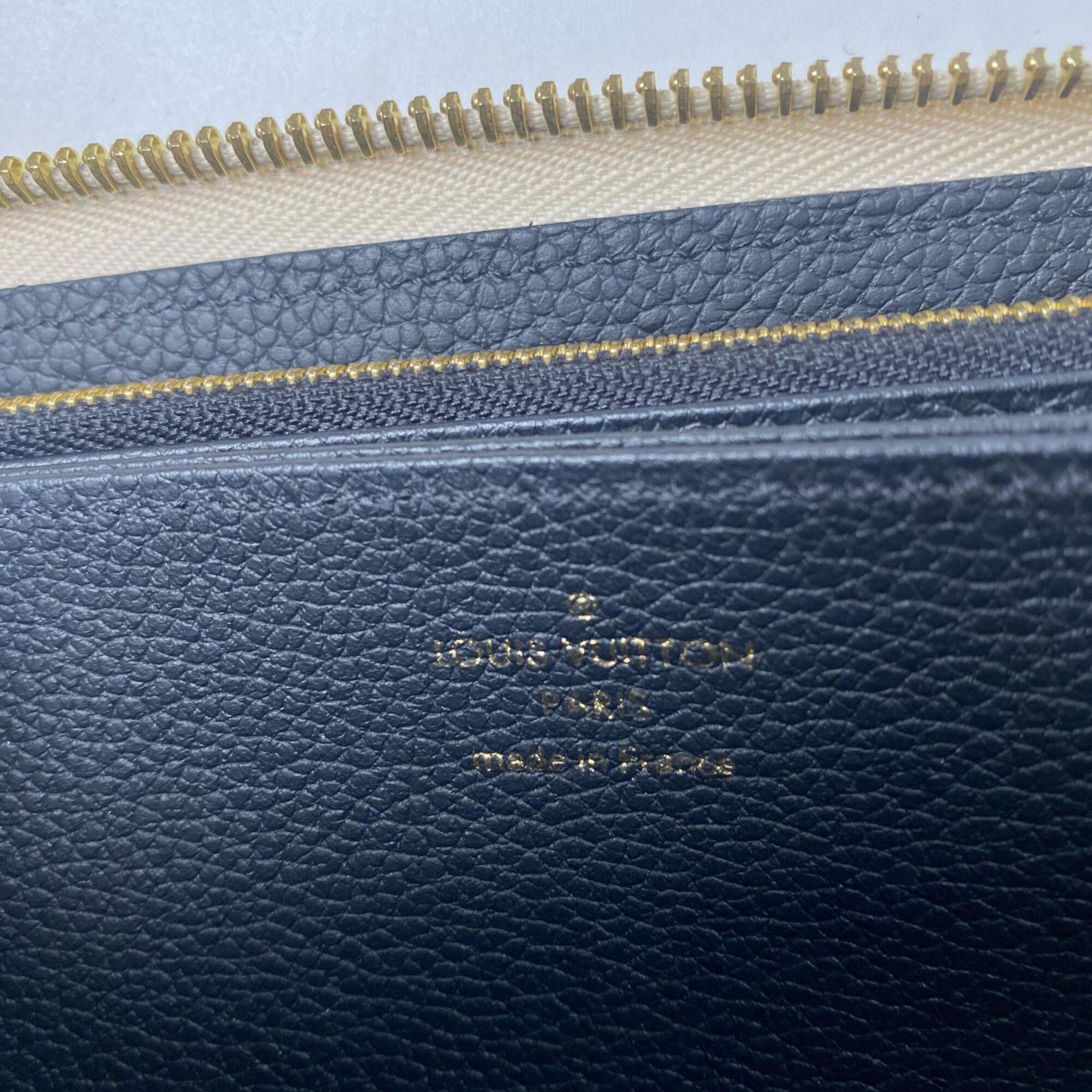 Louis Vuitton Cream Leather Long Wallet (Bi-Fold) (Pre-Owned)
