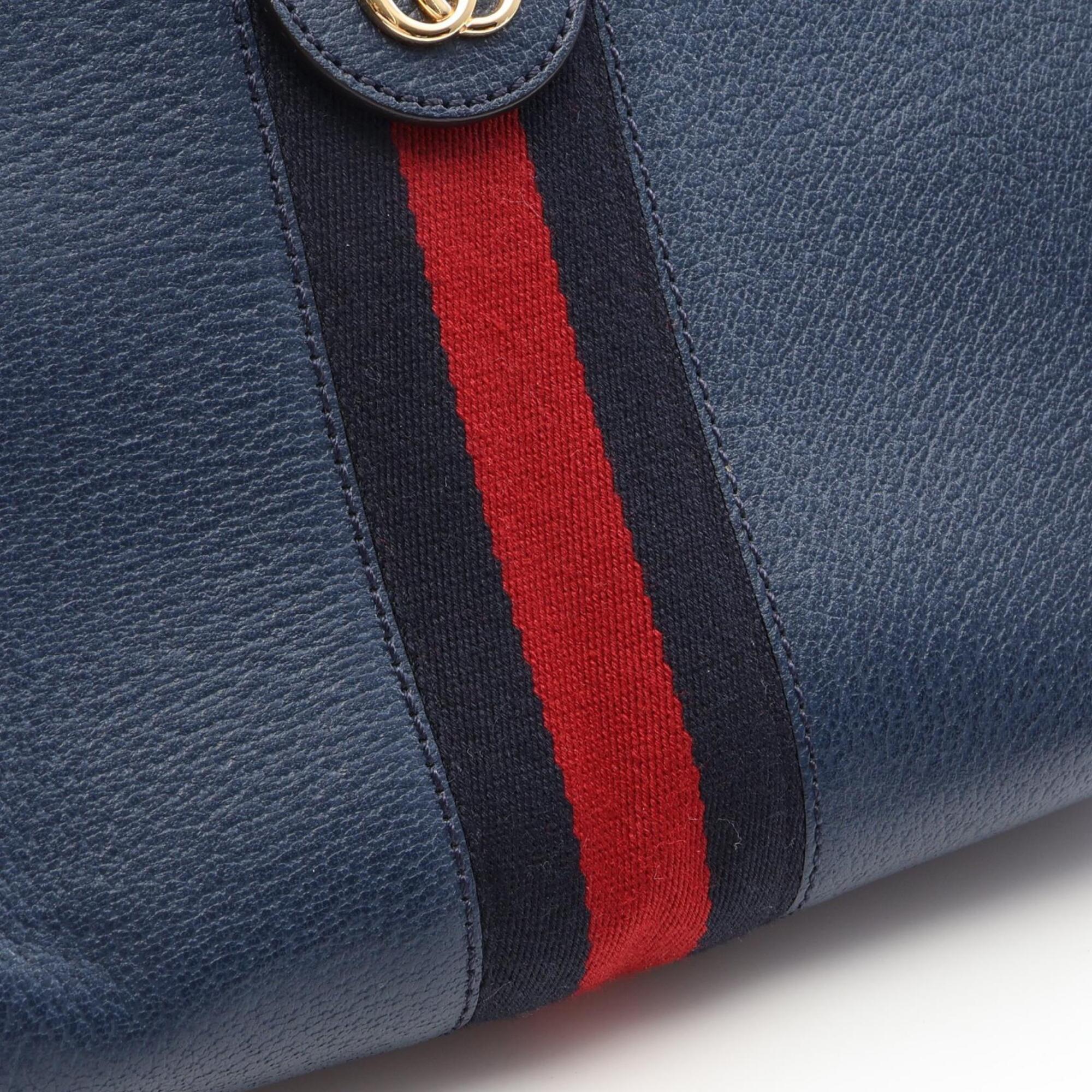 Gucci Navy Leather Handbag Shoulder Bag (Pre-Owned)