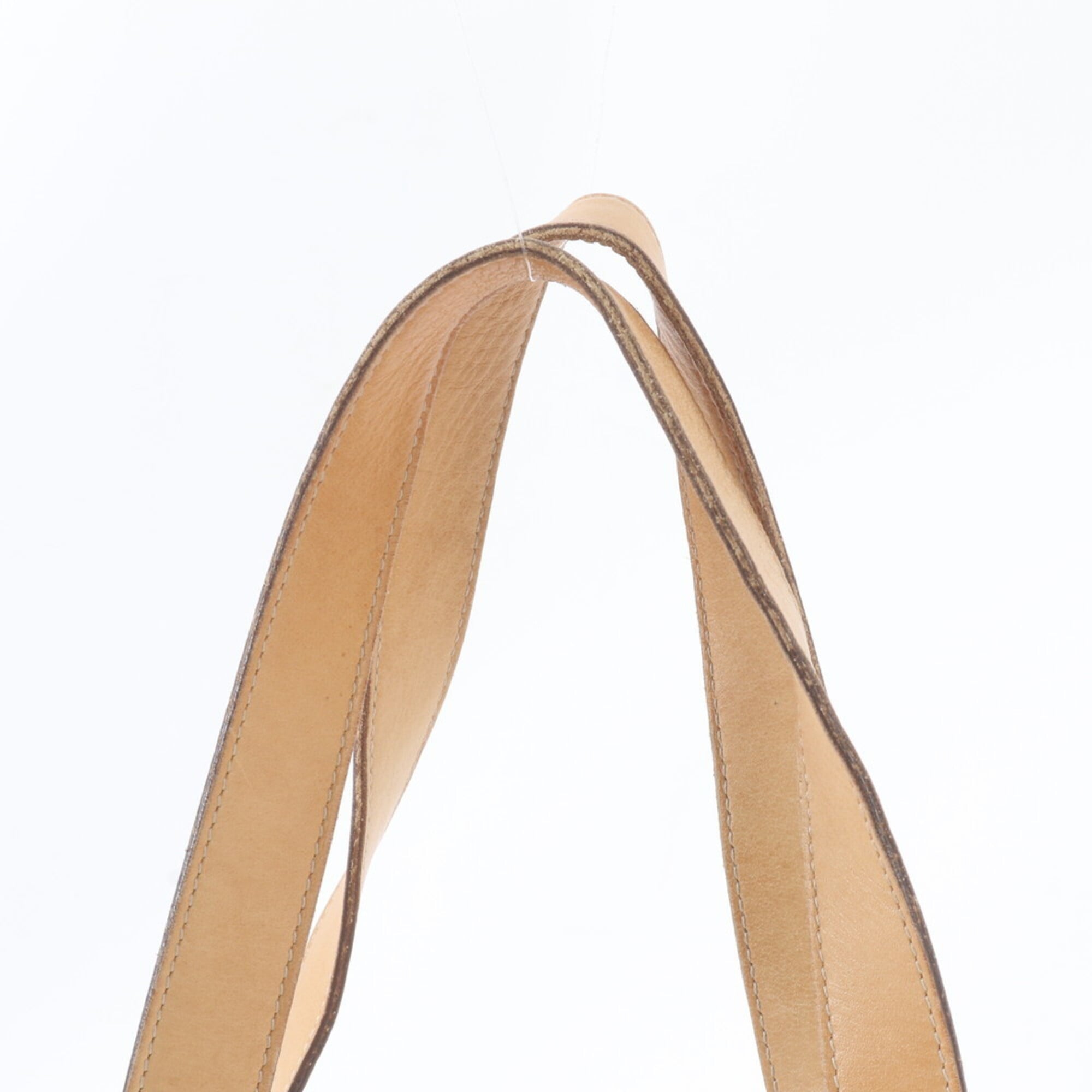 Salvatore Ferragamo Beige Leather Canvas Handbag Shoulder Bag Tote Bag (Pre-Owned)