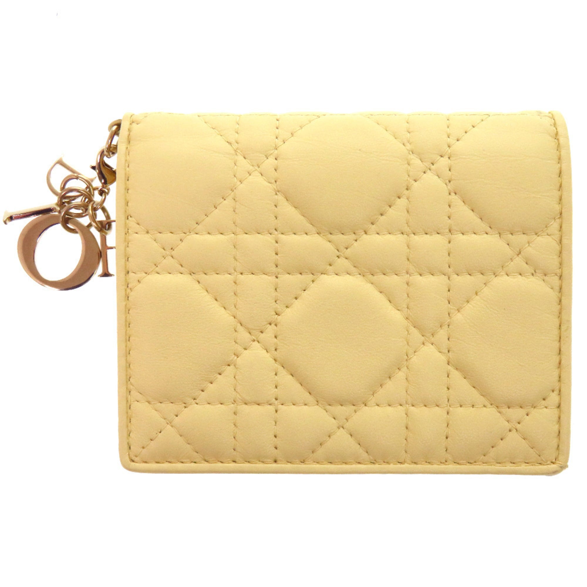 Christian Dior Yellow Leather Wallet (Bi-Fold) (Pre-Owned)