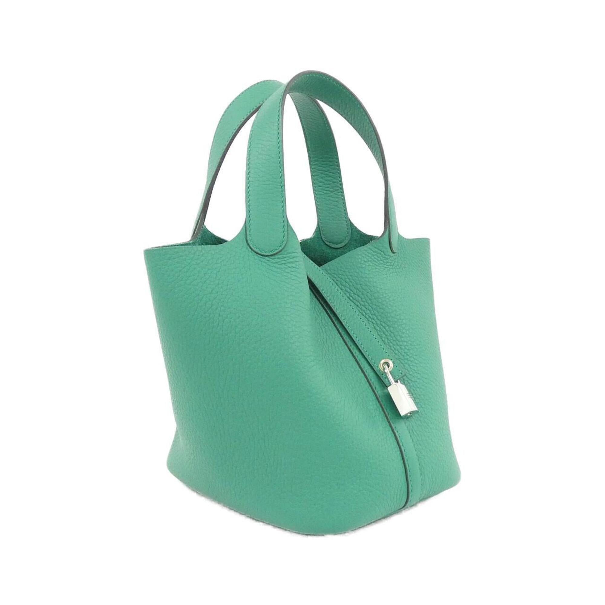 Hermes Vert Taurillon Clemence Leather Handbag (Pre-Owned)