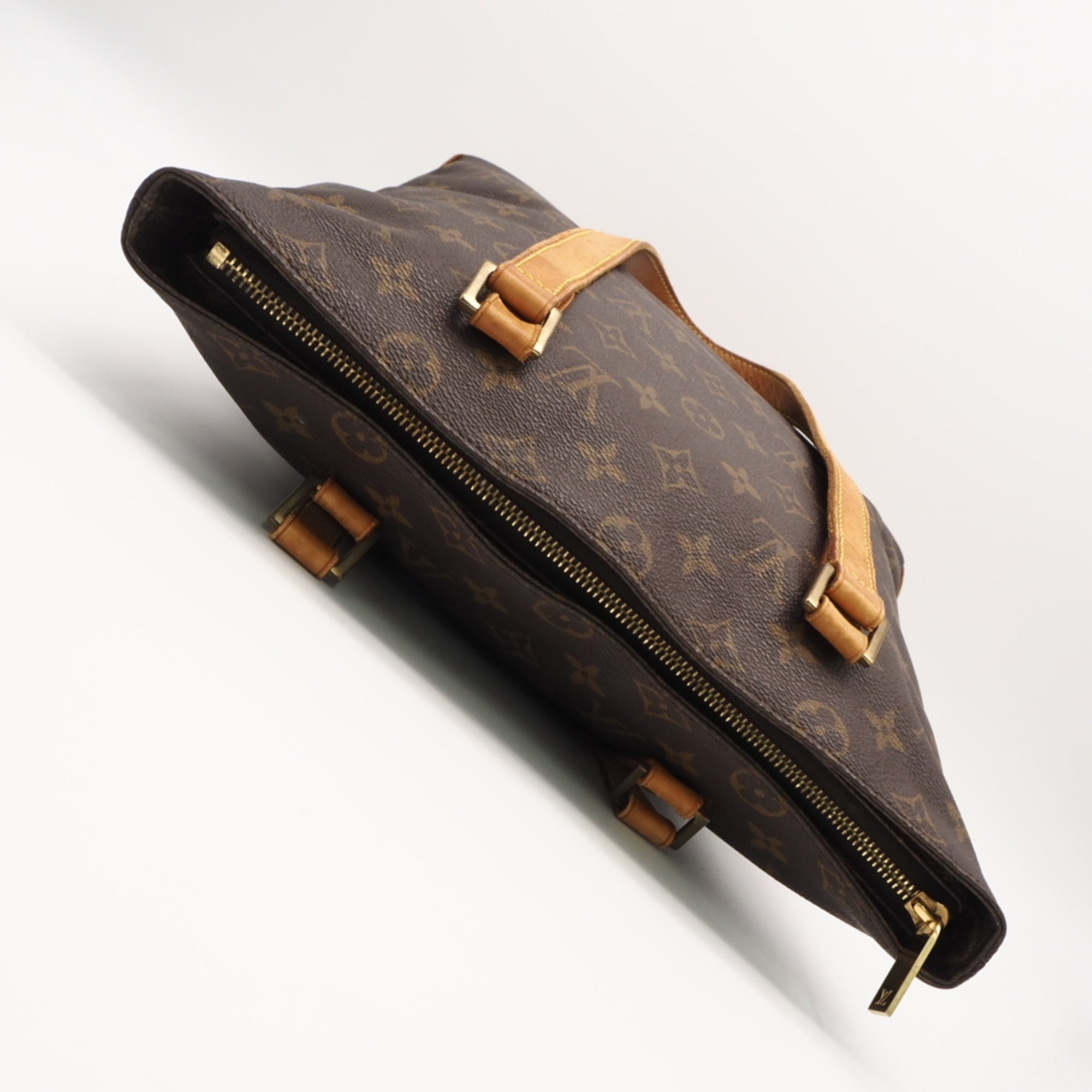 Louis Vuitton Beige Brown Coated Canvas Leather Handbag (Pre-Owned)