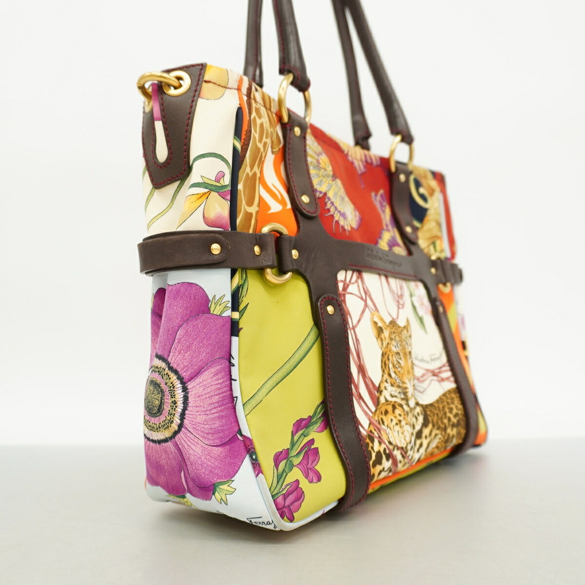Salvatore Ferragamo Multi-Color Nylon Tote Bag (Pre-Owned)