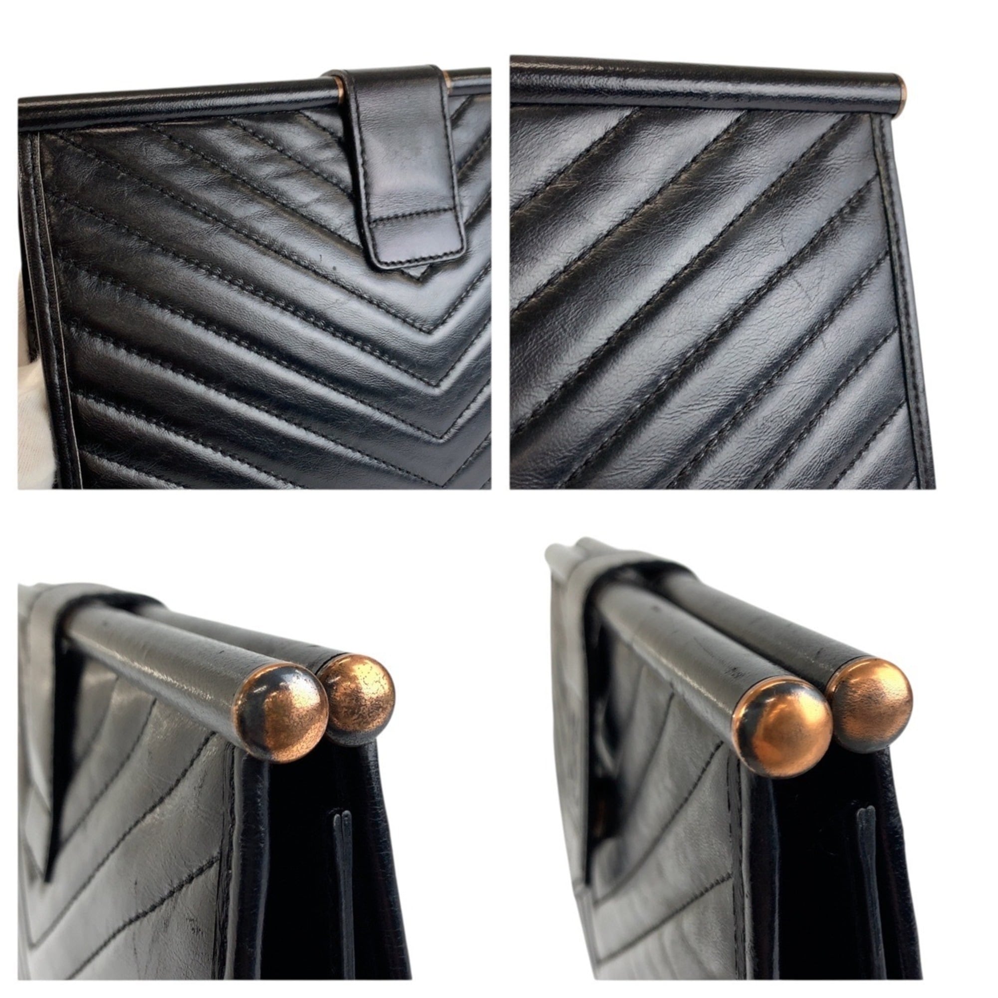 Yves Saint Laurent Black Leather Clutch Bag (Pre-Owned)