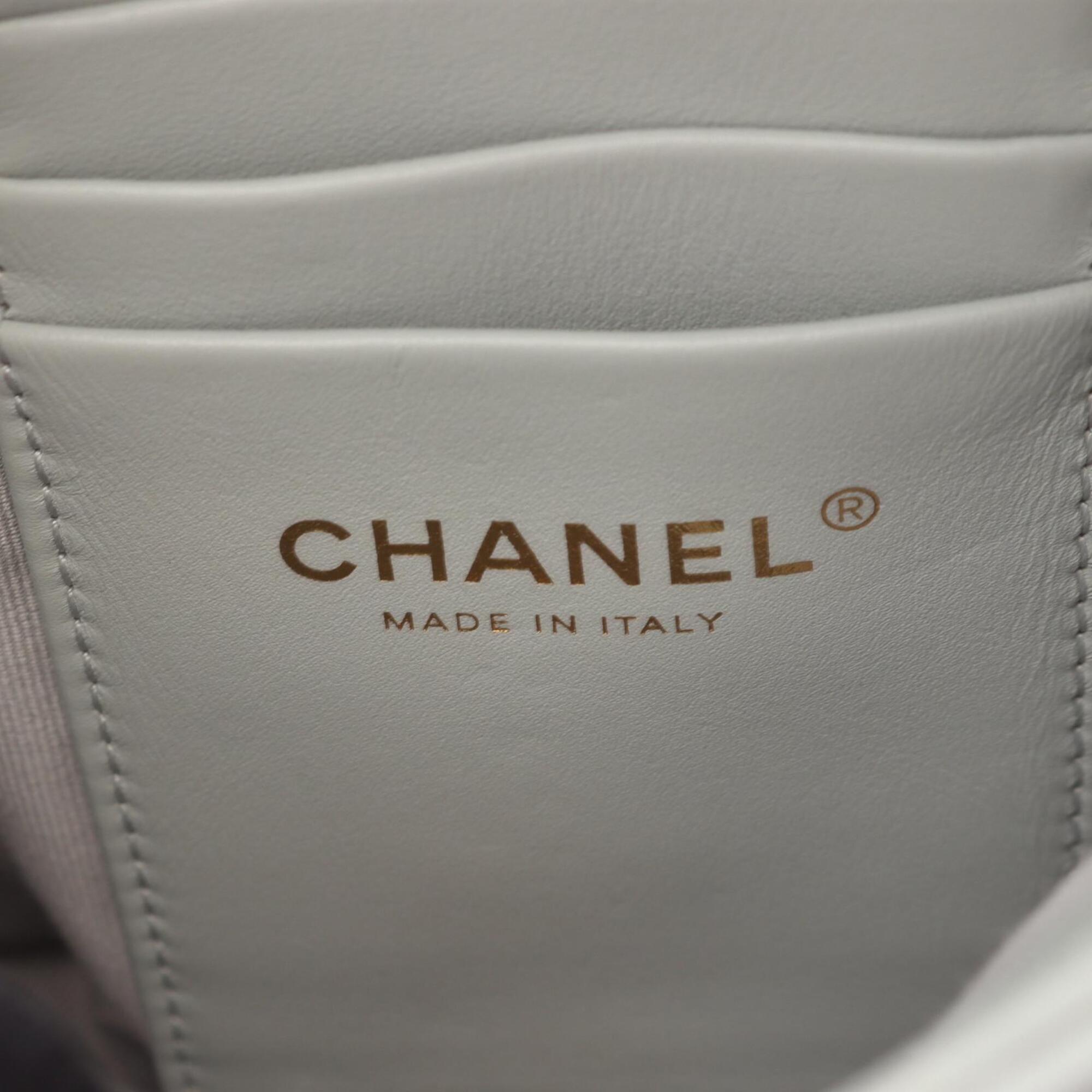 Chanel Blue Leather Handbag Shoulder Bag (Pre-Owned)